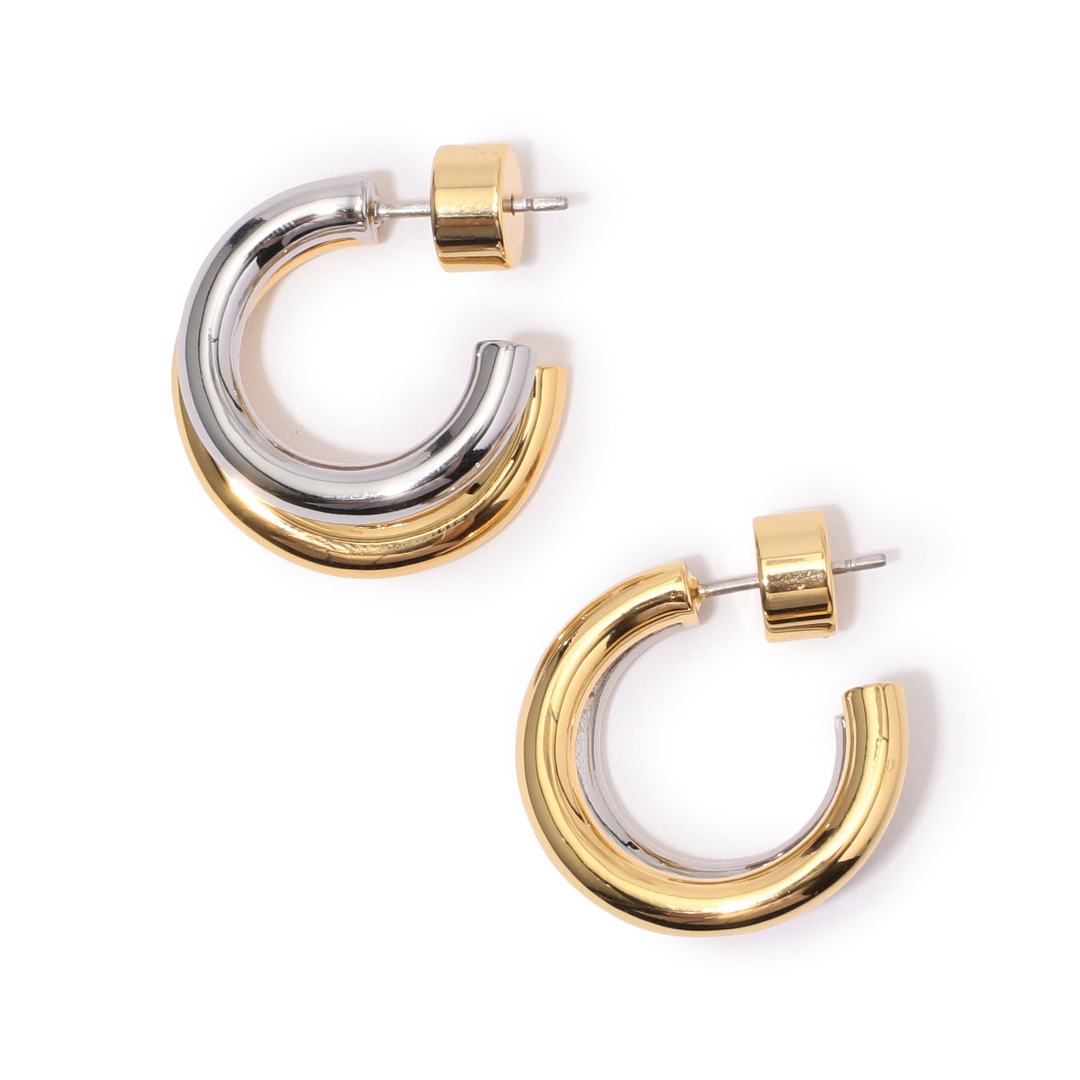 Kenneth Jay Lane Bi-Col Hoop ピアス