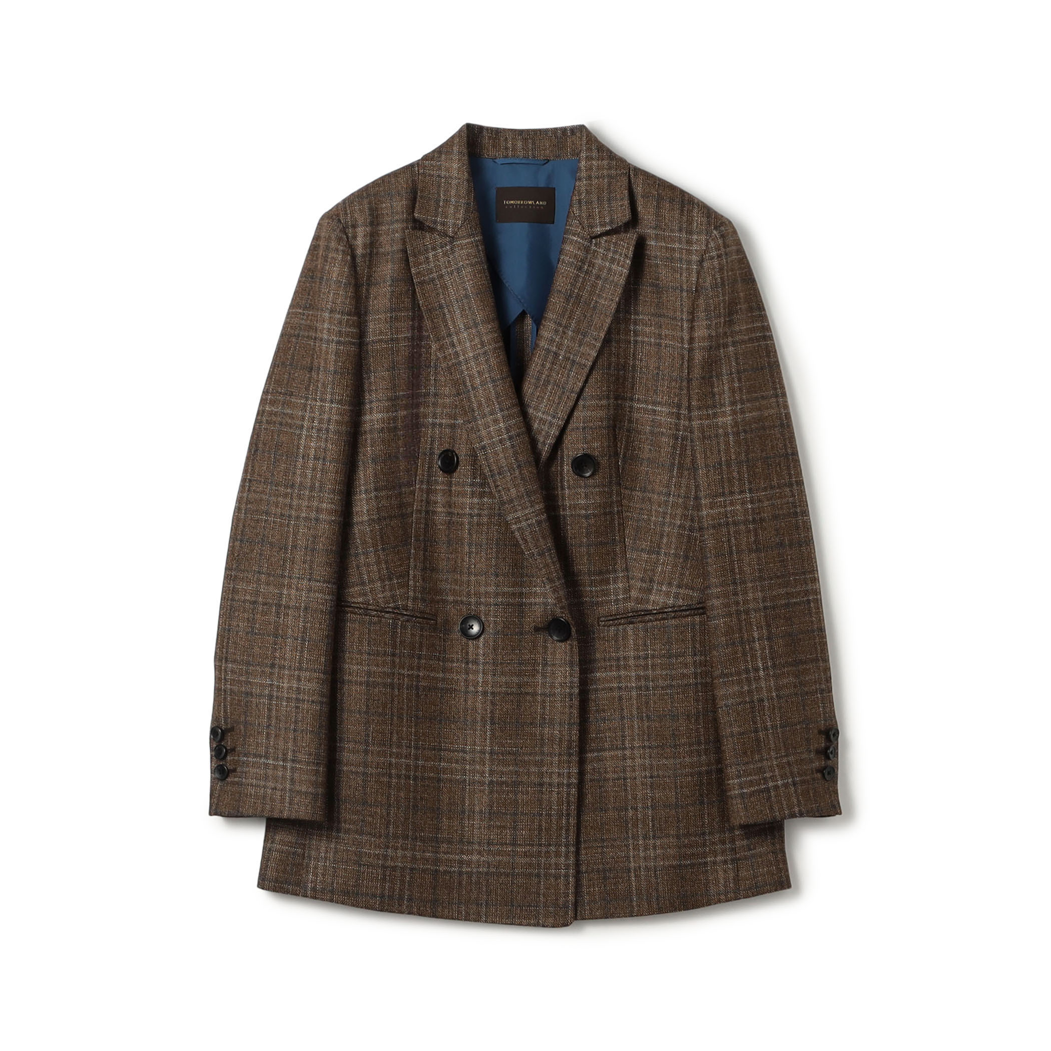 SILK AIR GLEN CHECK ダブルブレストジャケット
