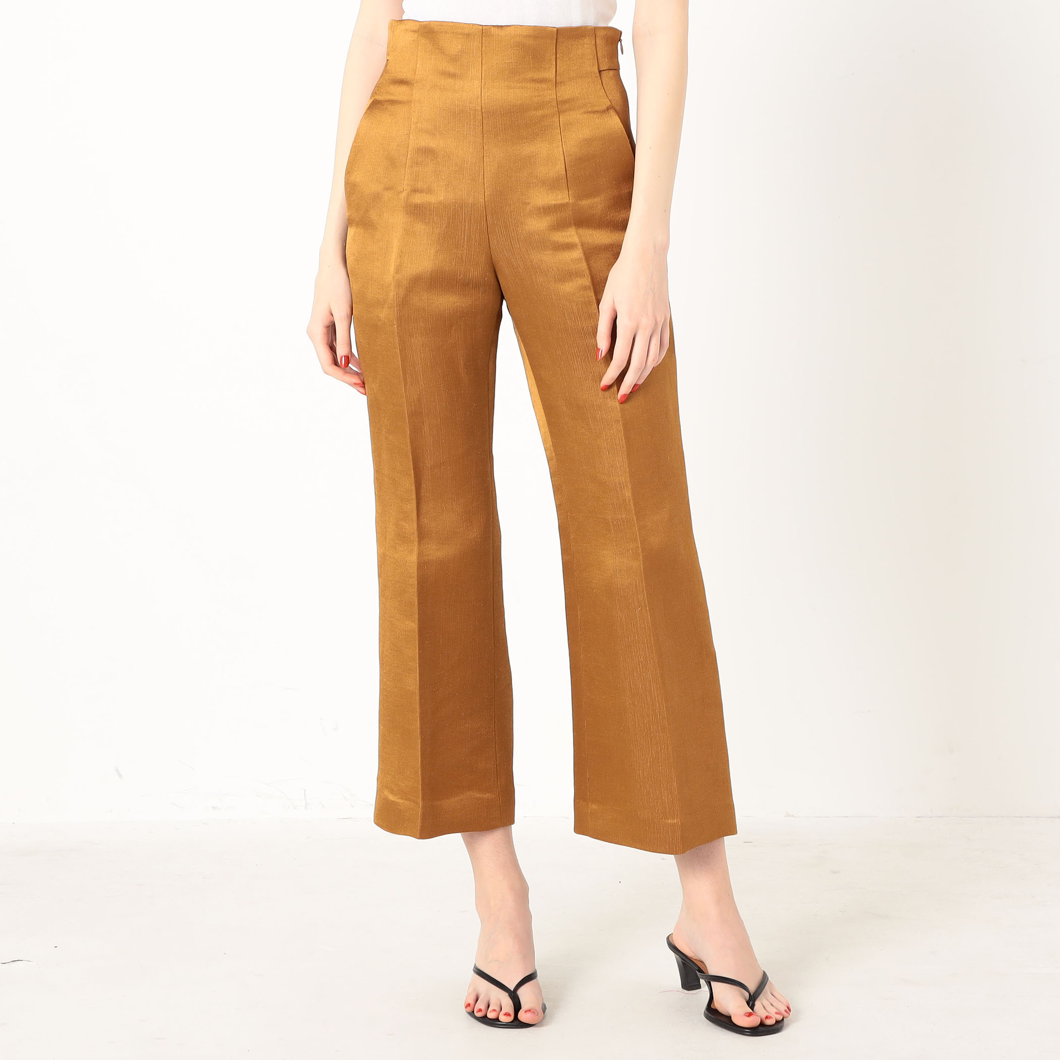 Mame Kurogouchi Linen Silk High Waist リネンシルク ハイウエストパンツ