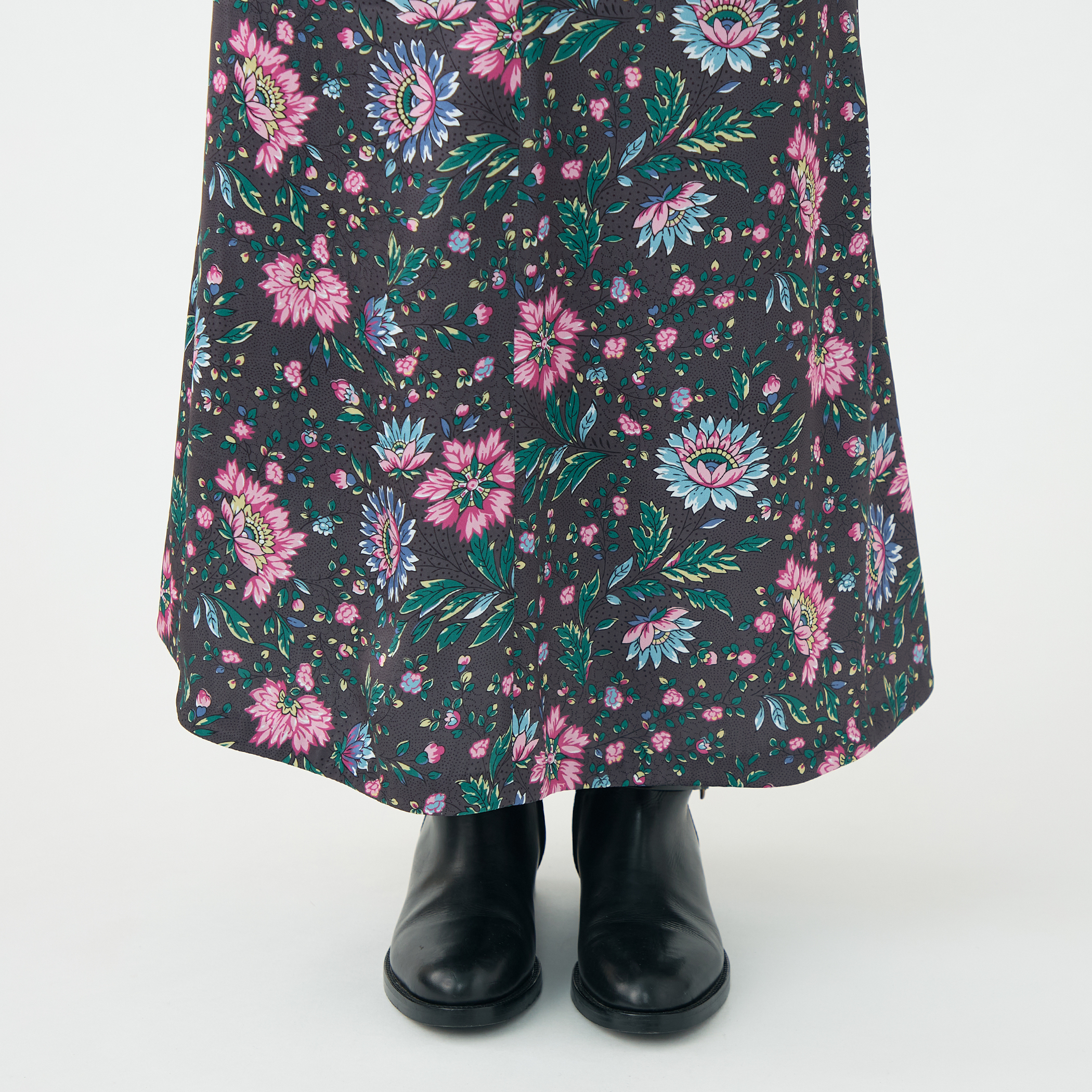 ポリエステルサテンプリント ソフトマーメイドスカート