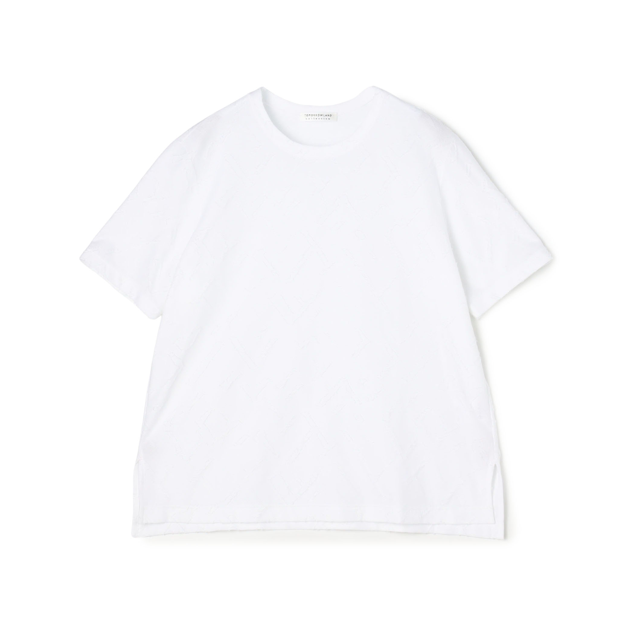 ジオメトリックカットジャージー クルーネックプルオーバー