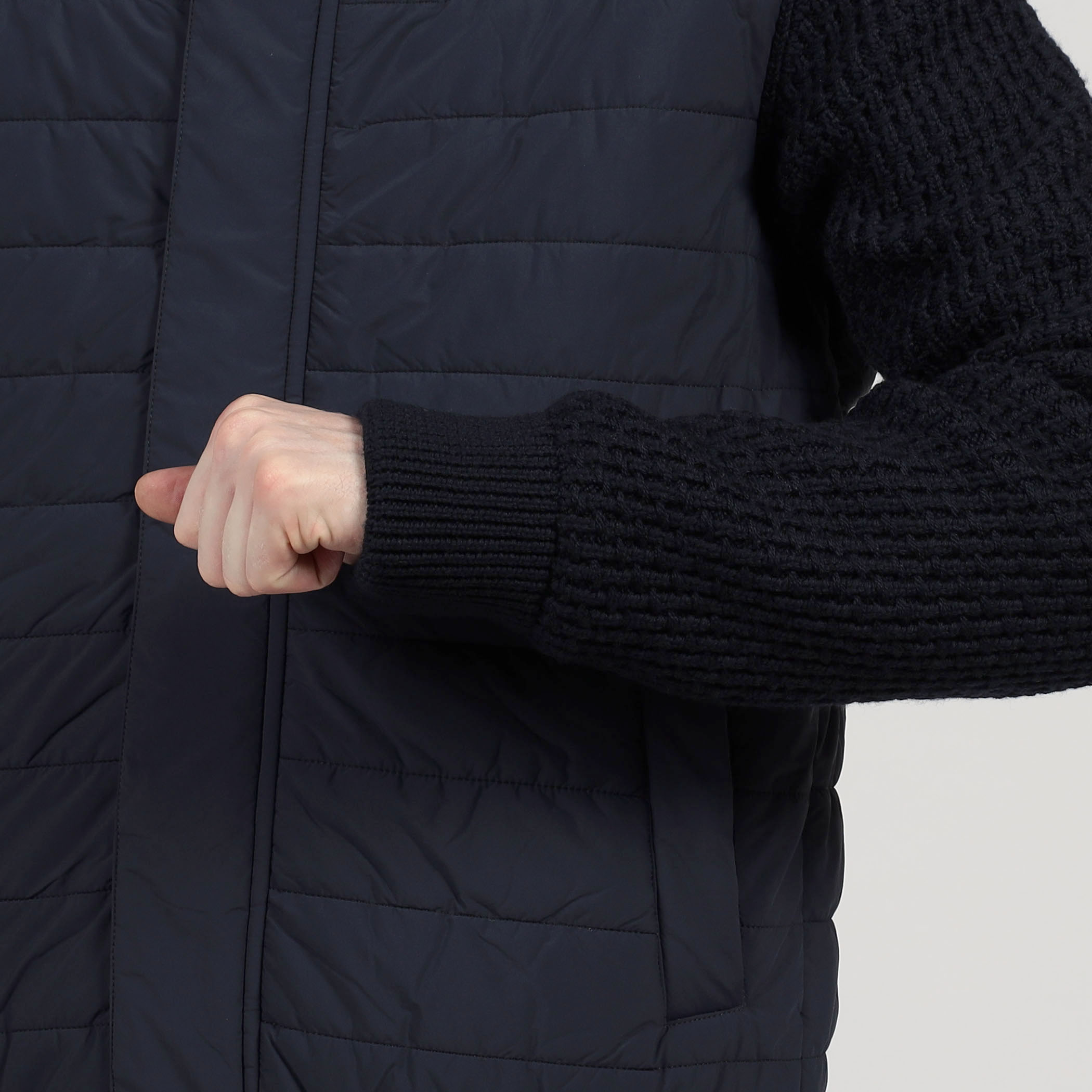 HERNO ライトナイロンストレッチ ニットコンビ ブルゾン