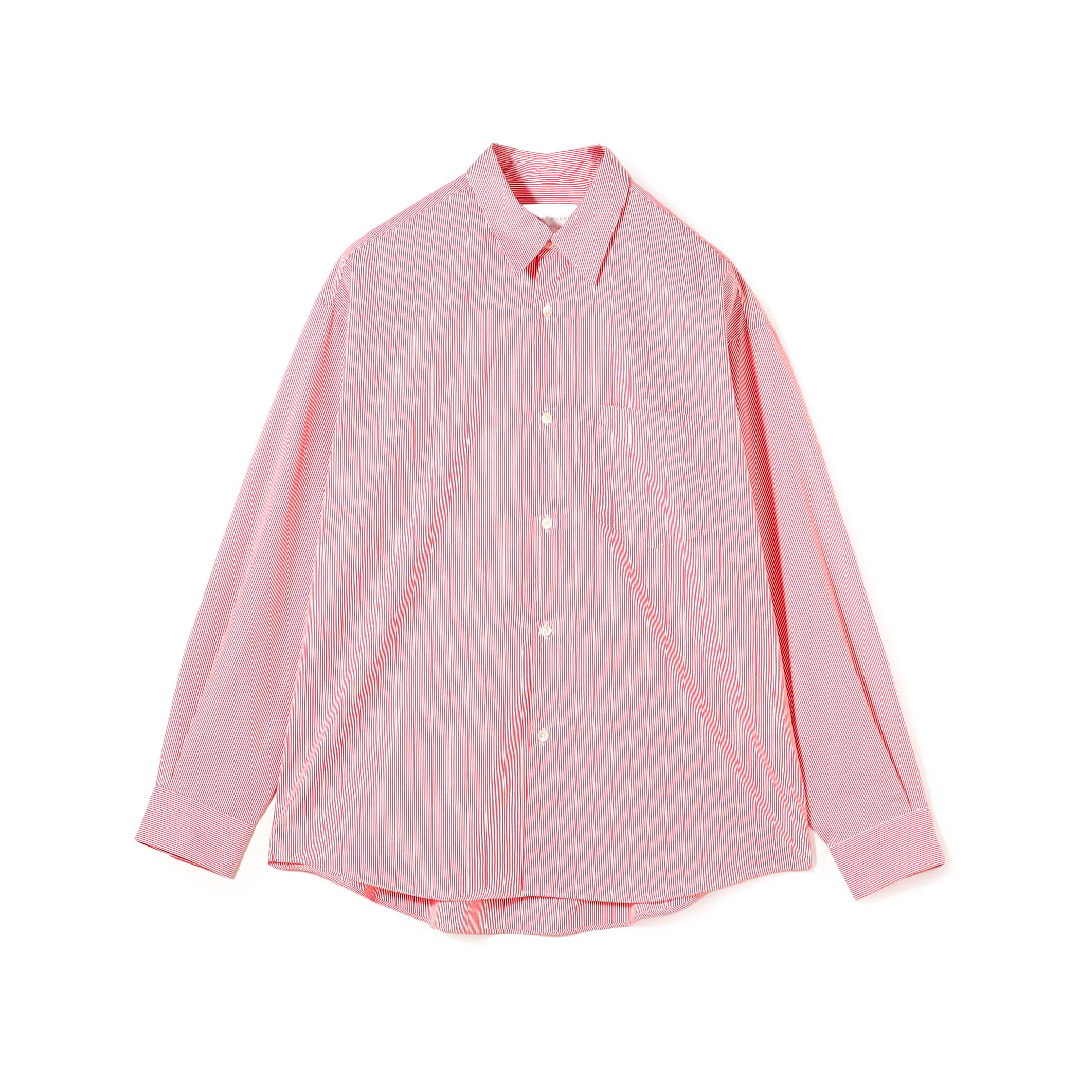 【店舗限定】コットンストライプ レギュラーカラーロングスリーブシャツ