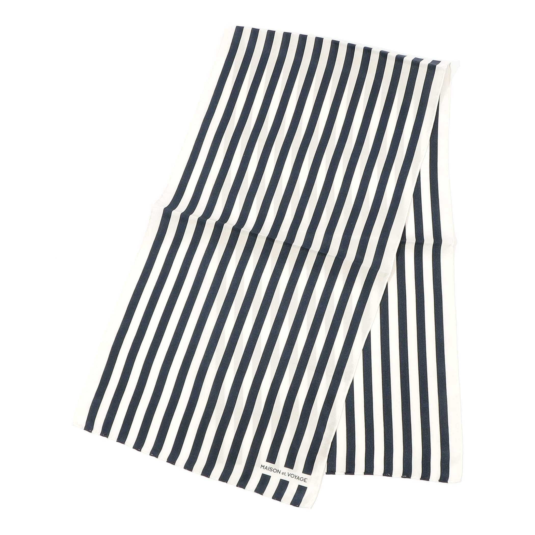 MAISON et VOYAGE 羽二重シルク ストライプ スカーフ