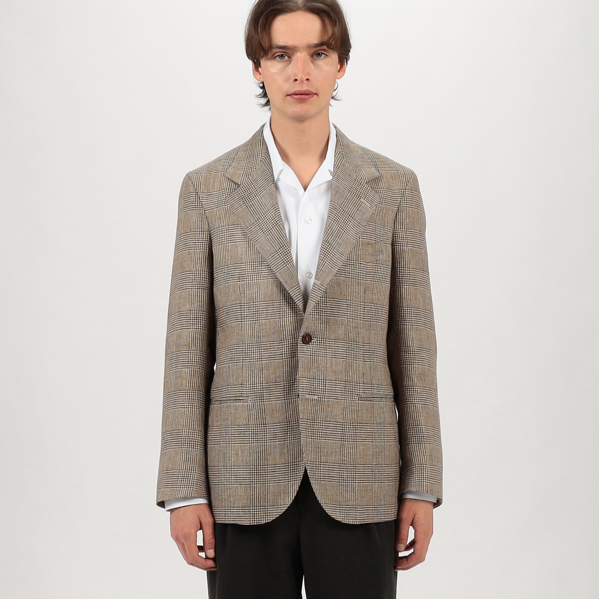 別注】De Petrillo CUMA リネン シングルブレステッド3Bジャケット