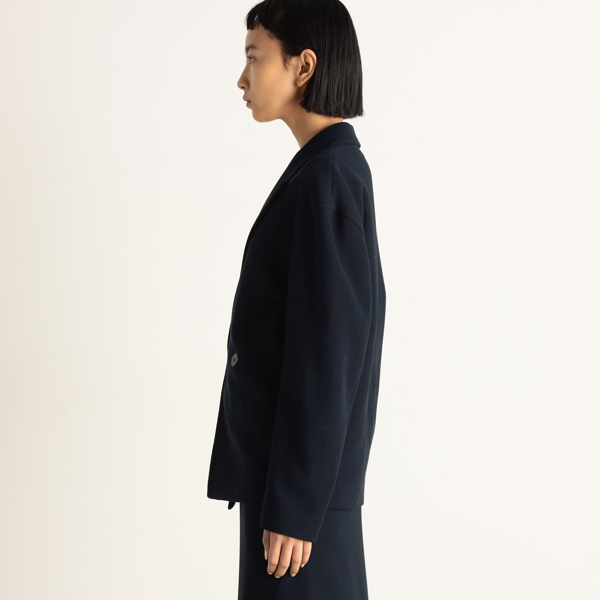 □カラミストレッチ ラップフロントジャケット