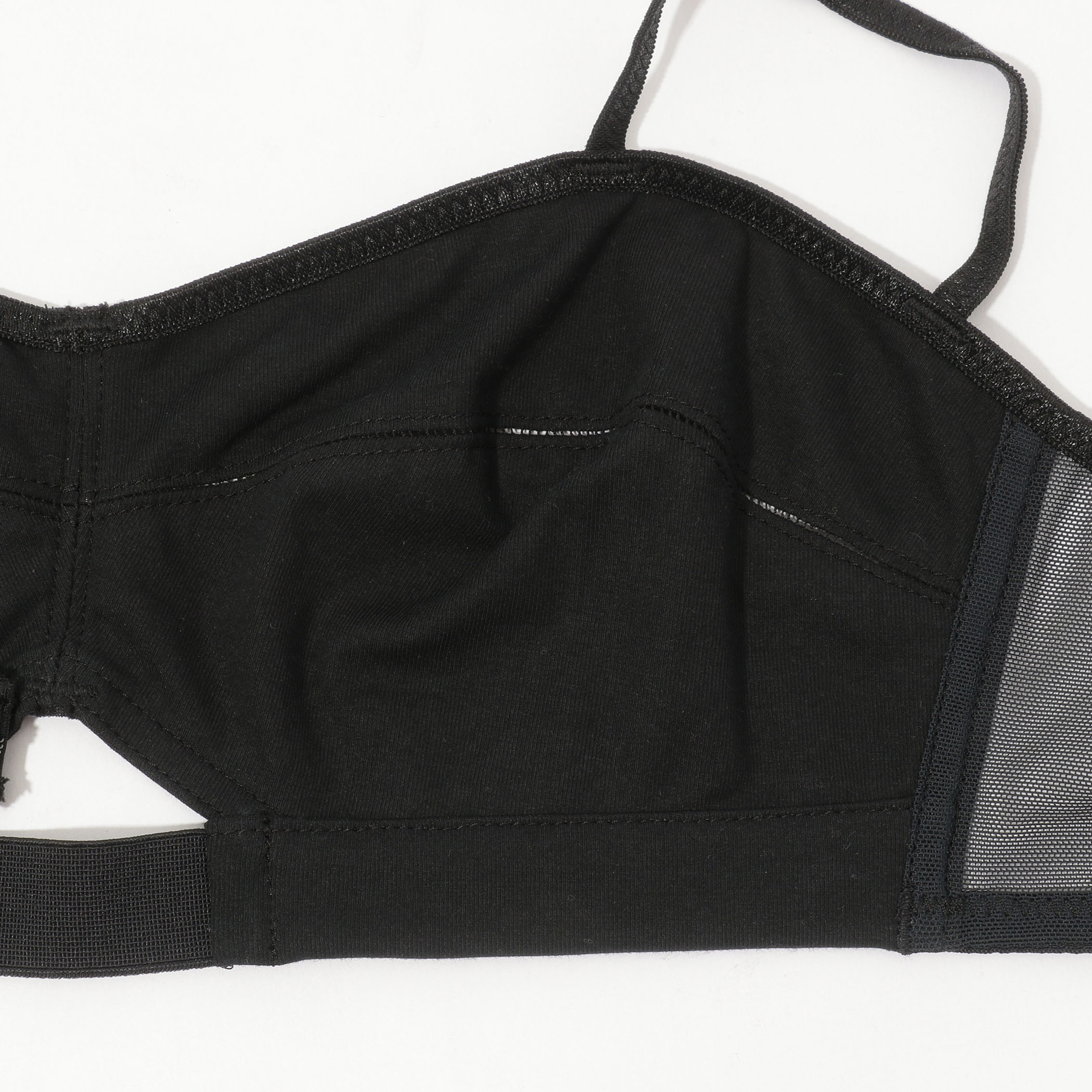Overneathブラトップ  Black 別注】＜OVERNEATH for 6＞SMOOTH NET BRA 036 BLACK/ブラレット