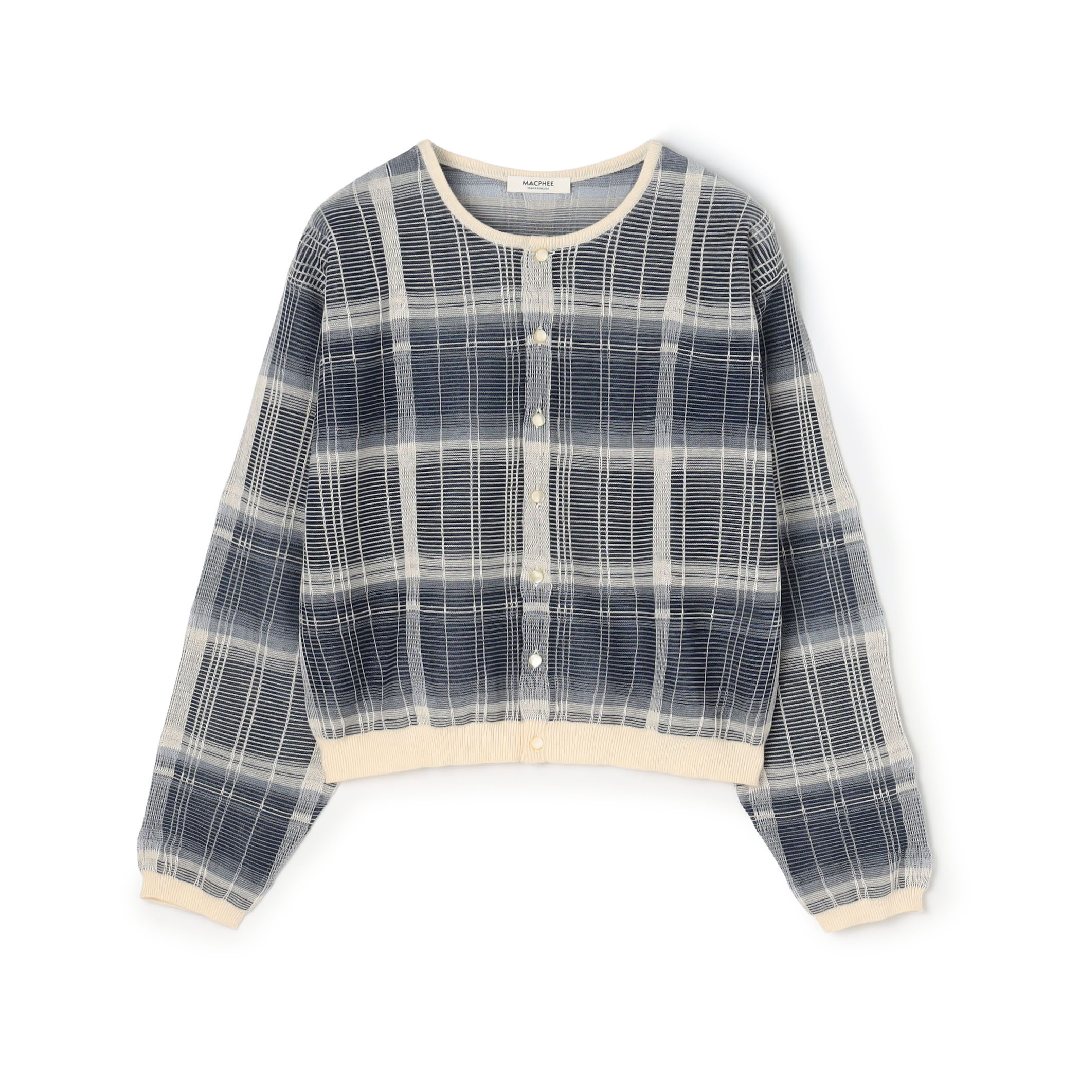 【WEB先行予約】シアーチェック クルーネックカーディガン