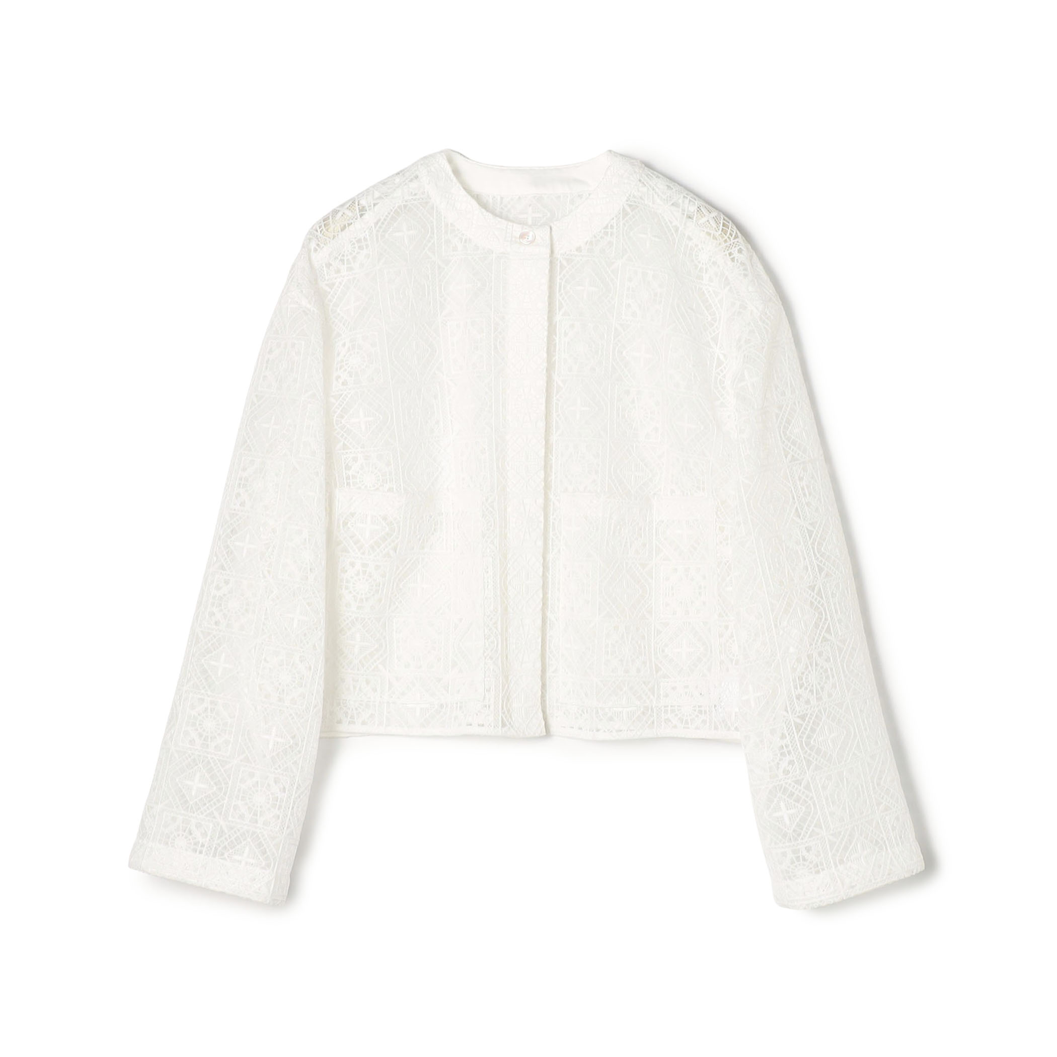 タイルモチーフエンブロイダリー ショートクルージャケット