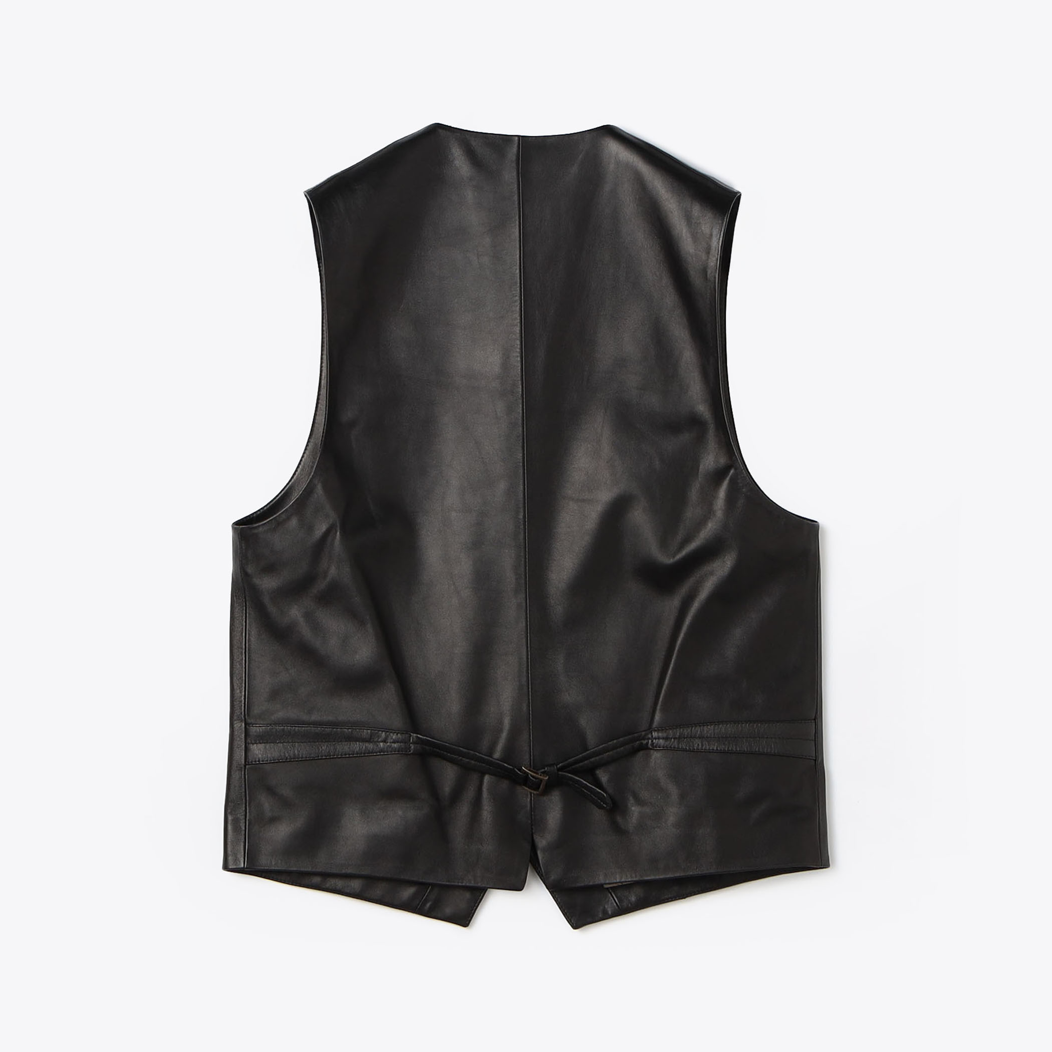 希少✨ヴィンテージ ロングジレ　ラムレザー　羊革　切り替えジレ　黒　一点物 ラムレザー 5Bジレ｜トゥモローランド 公式通販