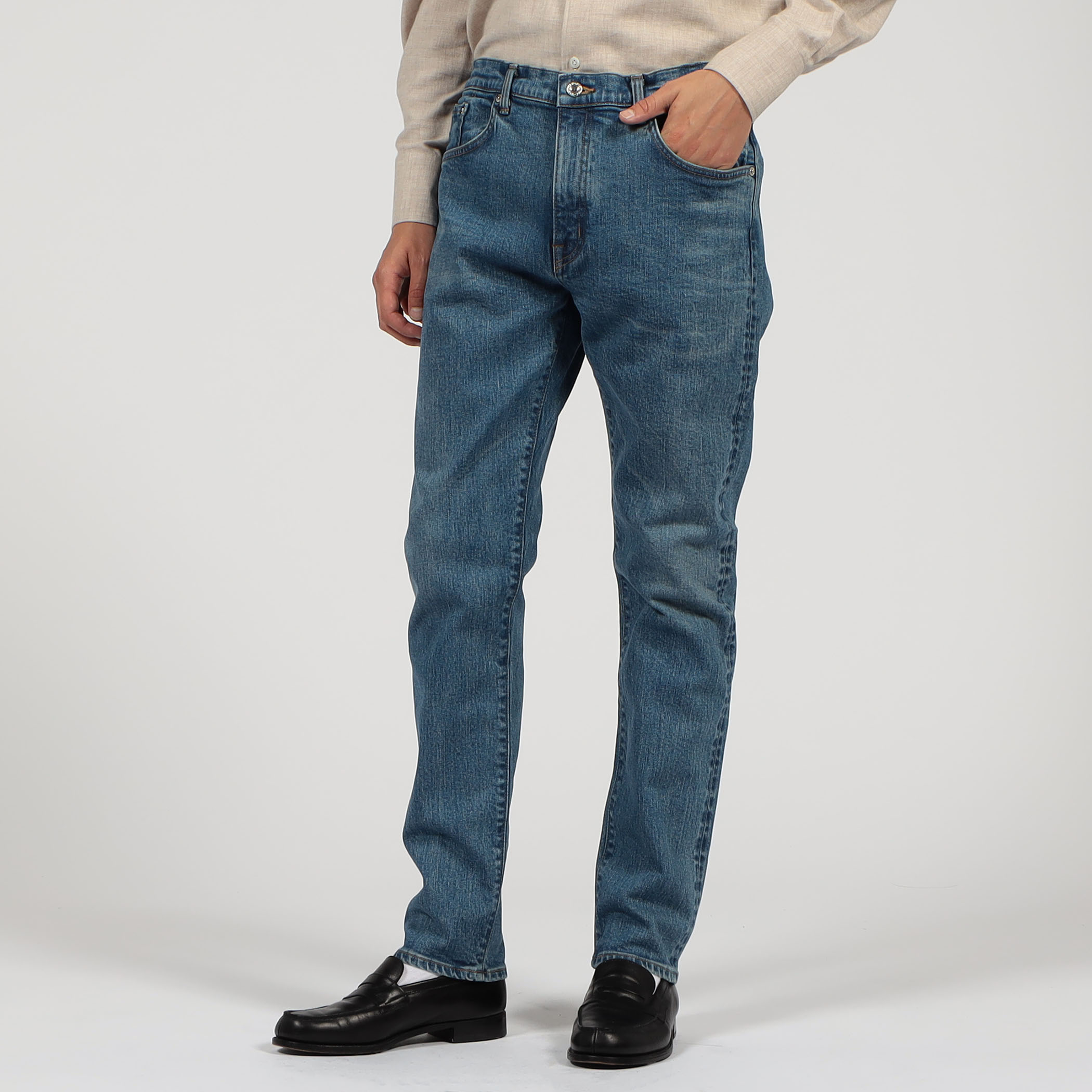 別注】EDWIN REGULAR TAPPERED ONE WASHED デニムパンツ