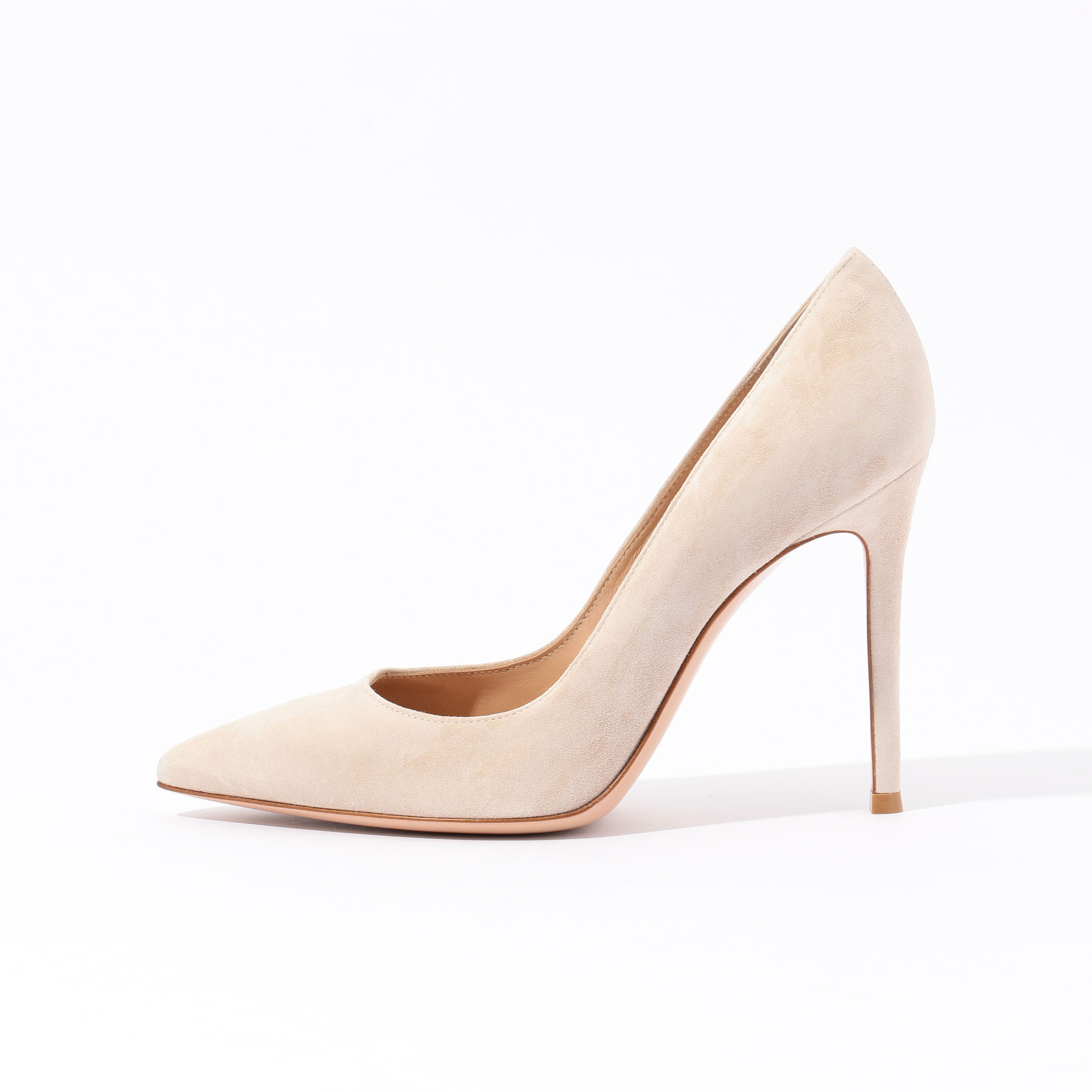 Gianvito Rossi スエード ハイヒールポインテッドパンプス