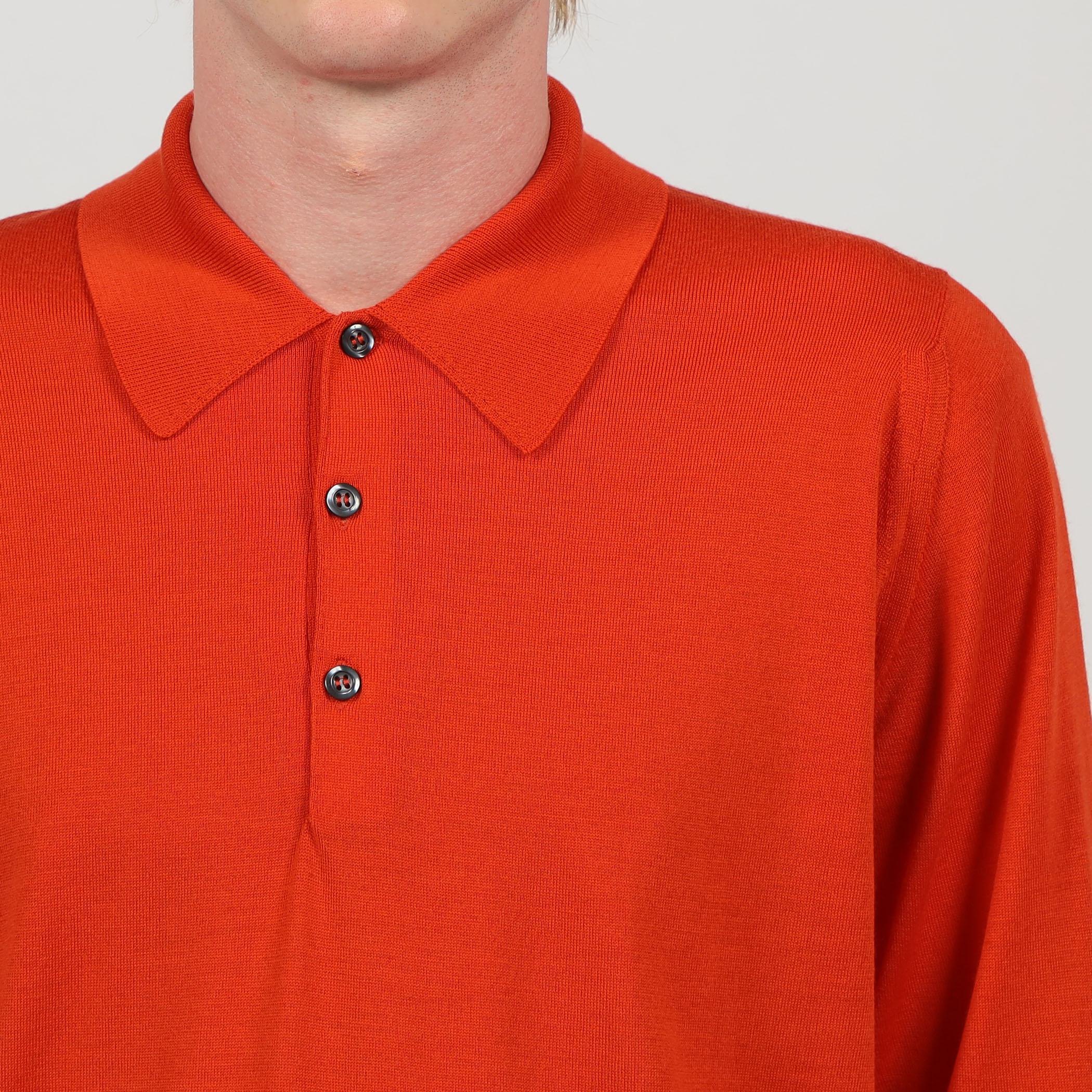 JOHN SMEDLEY DORSET メリノウール ポロカラープルオーバーニット