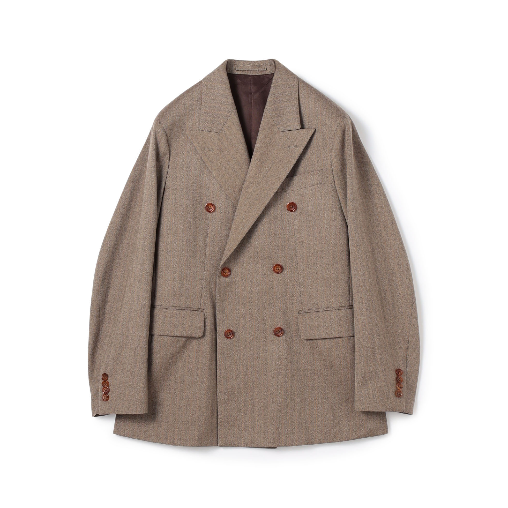 ウールヘリンボーン ダブルブレステッド6Bジャケット