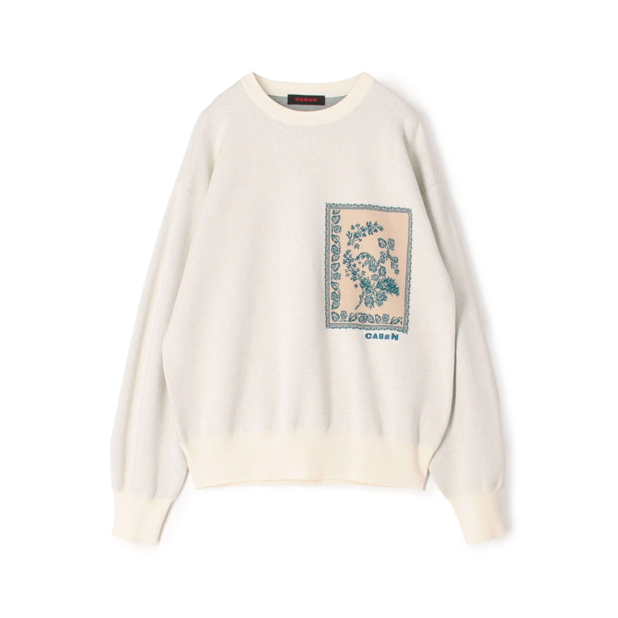 ■CABaN コットンカシミヤ フラワージャカードプルオーバー