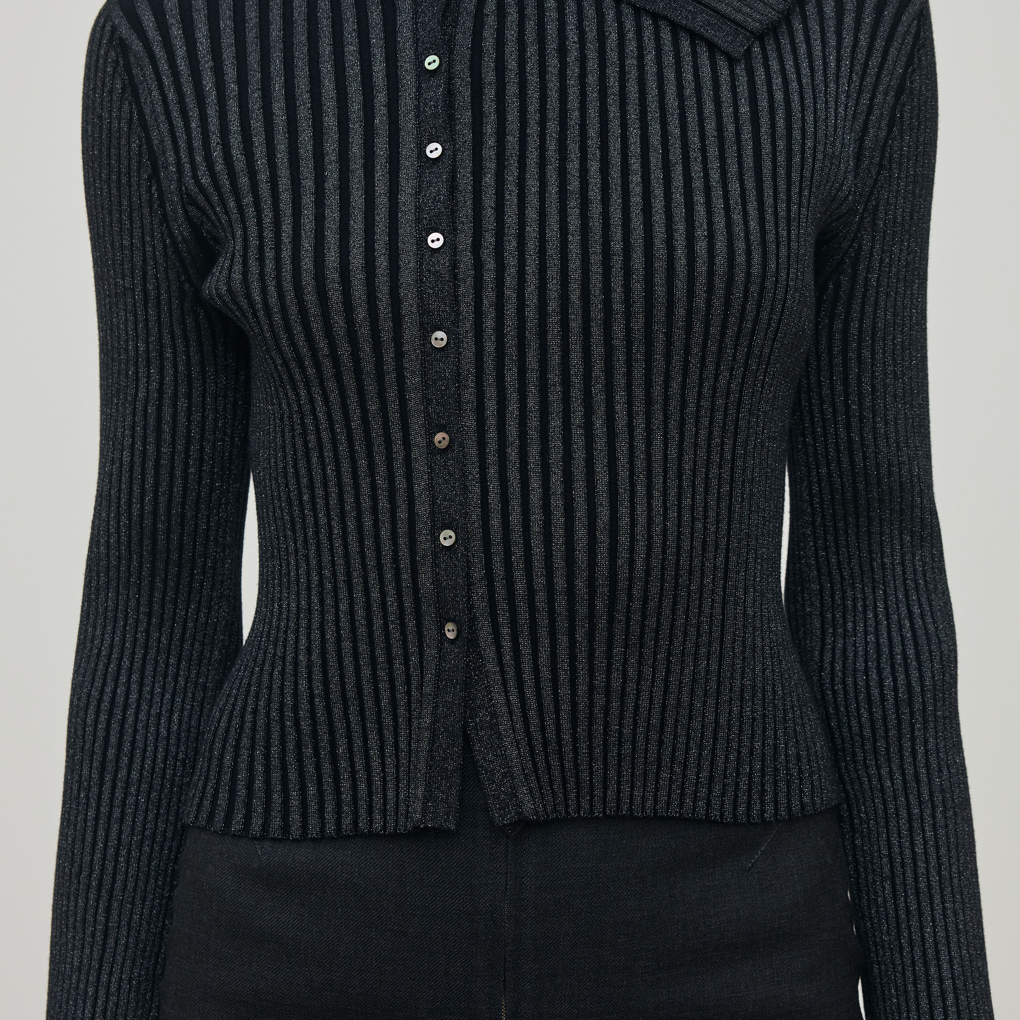 プレーティンググロッシーヤーン アシンメトリーカーディガン