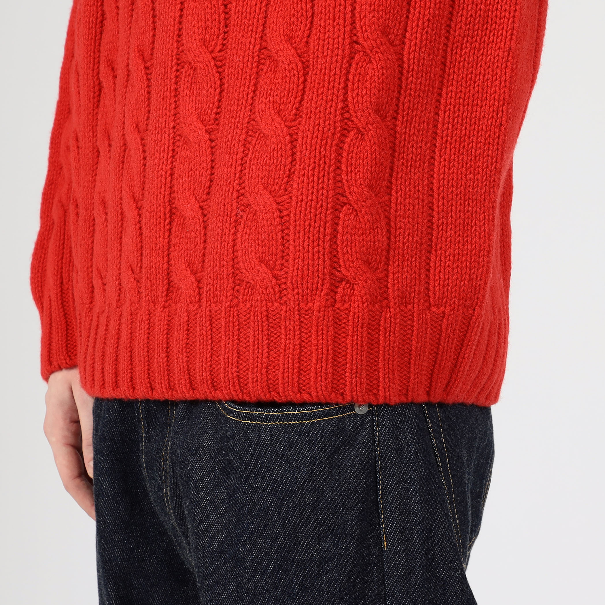 INVERALLAN ウールケーブル クルーネックプルオーバーニット