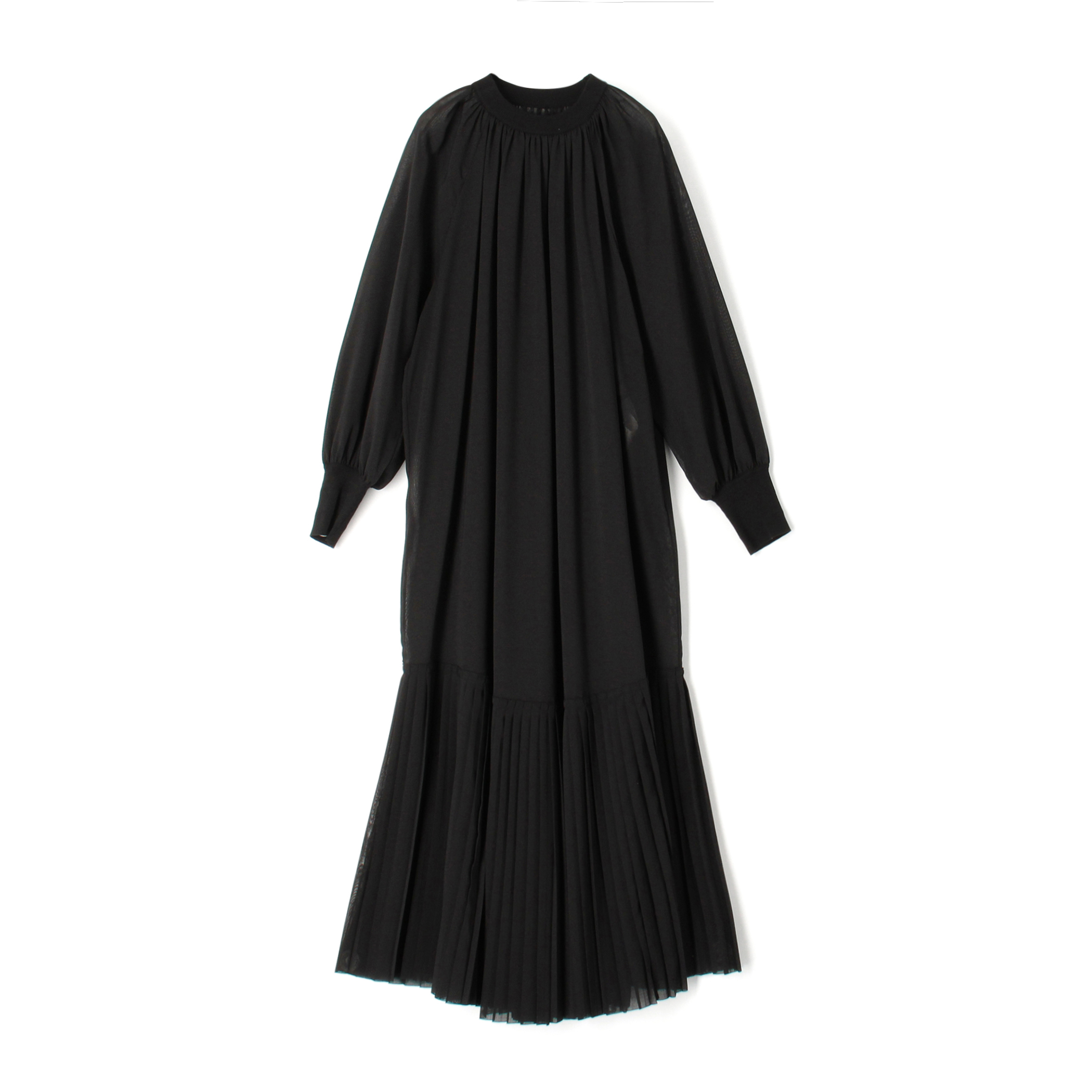 HYKE SHIRRED VOILE DRESS Navy 1 ワンピース - ロングワンピース