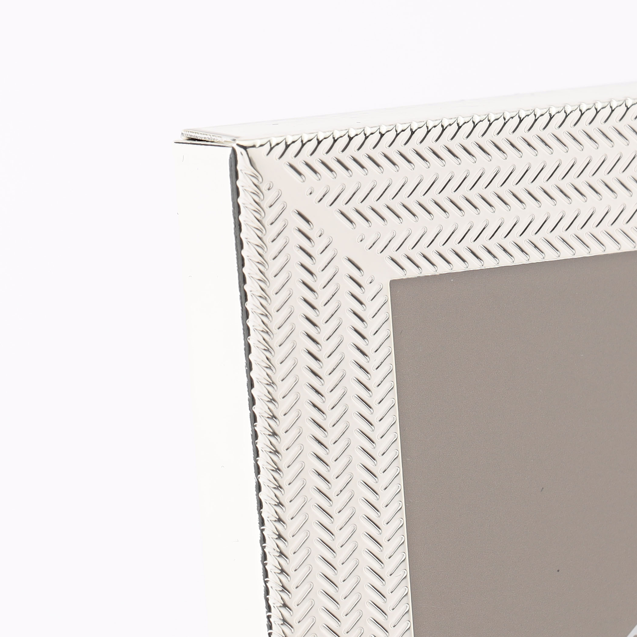 ADDISON ROSS 4x6 Herring Bone シルバーフォトフレーム