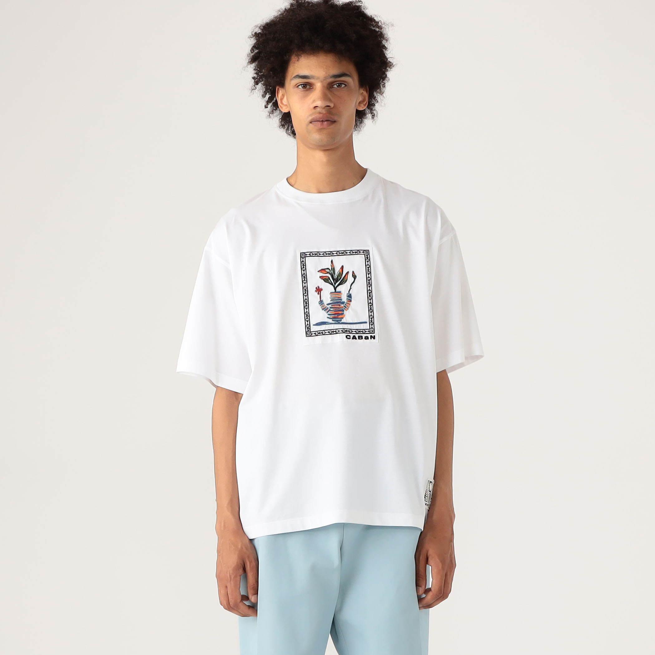 CABaN スビンコットン アフリカンエンブロイダリーTシャツ