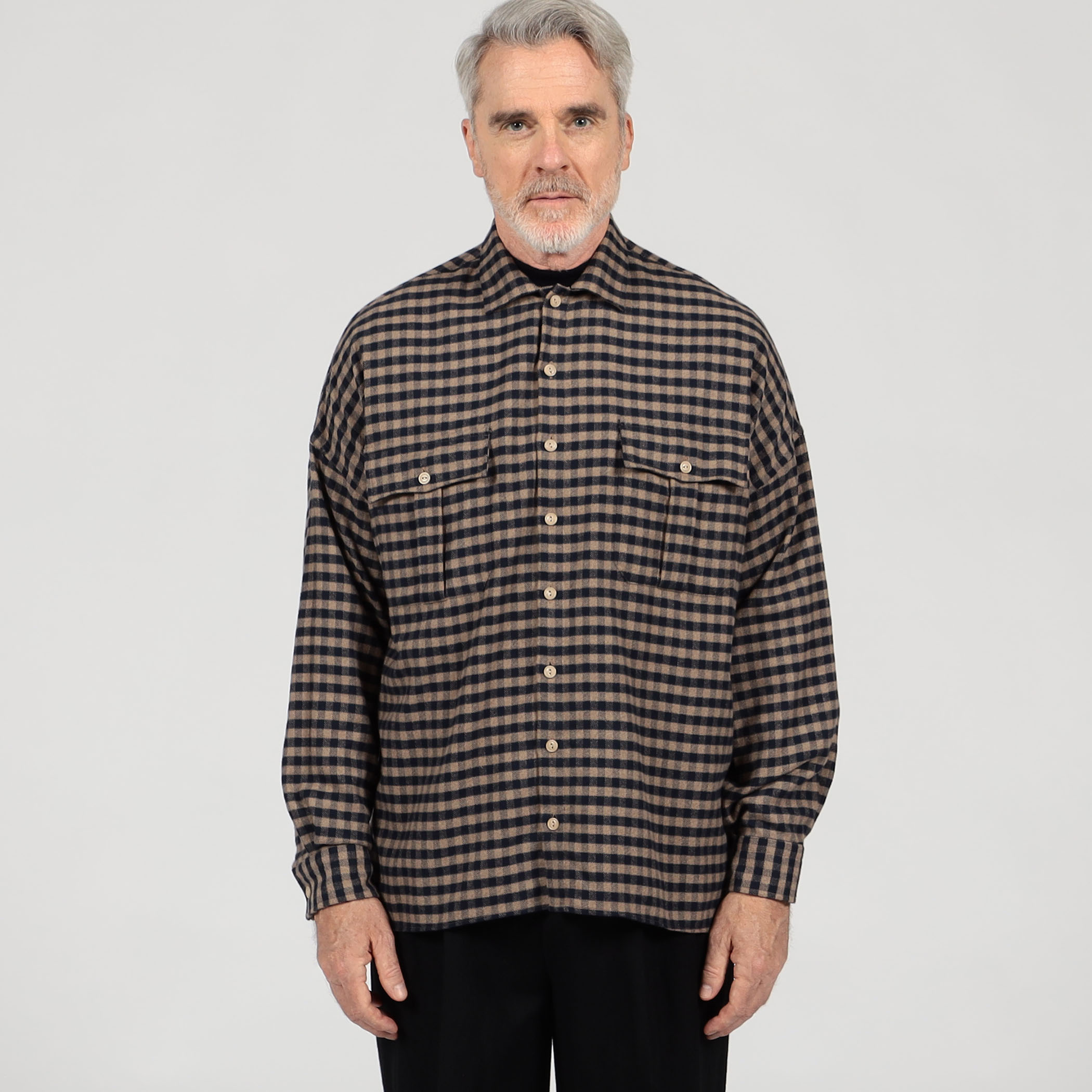 別注】GUY ROVER コットンフランネル オーバーシャツ