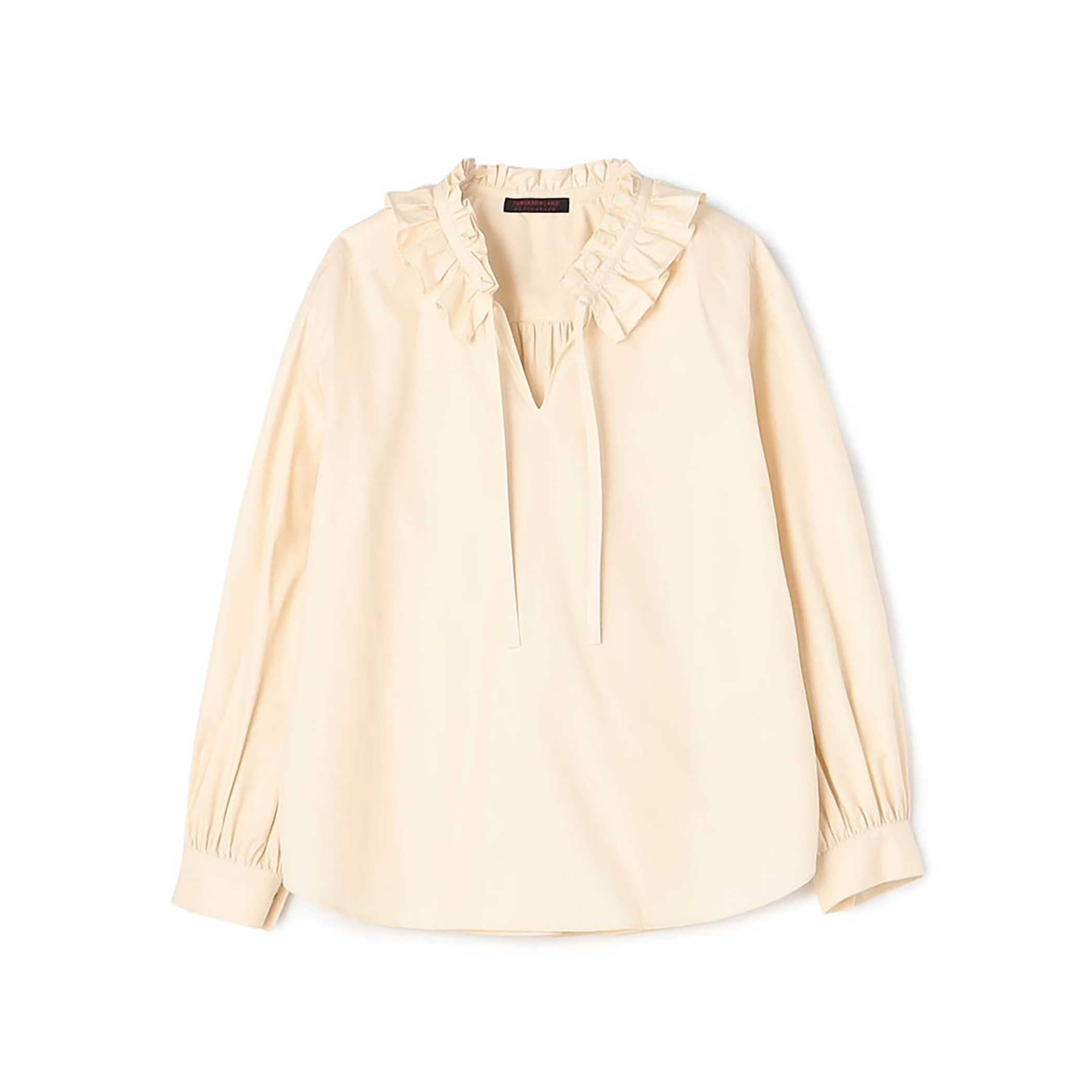 ライトモールスキン ラッフルブラウス