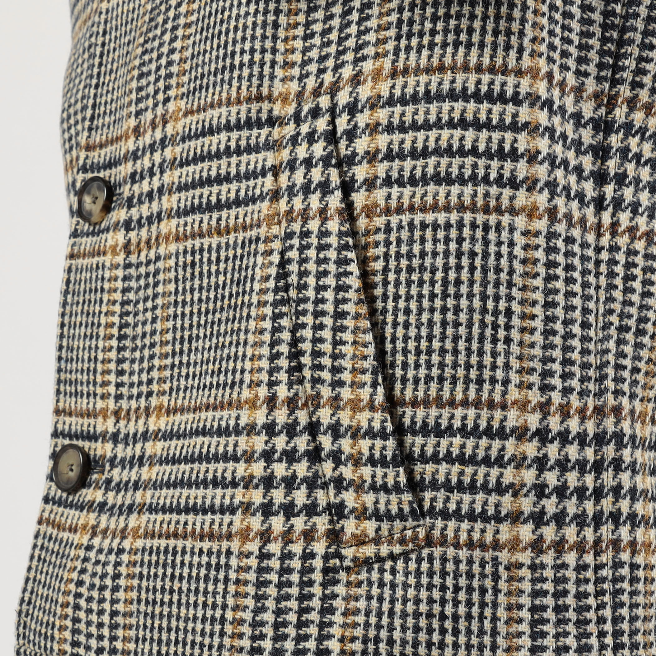 別注】CARUSO ウールグレンチェック ショートブルゾン