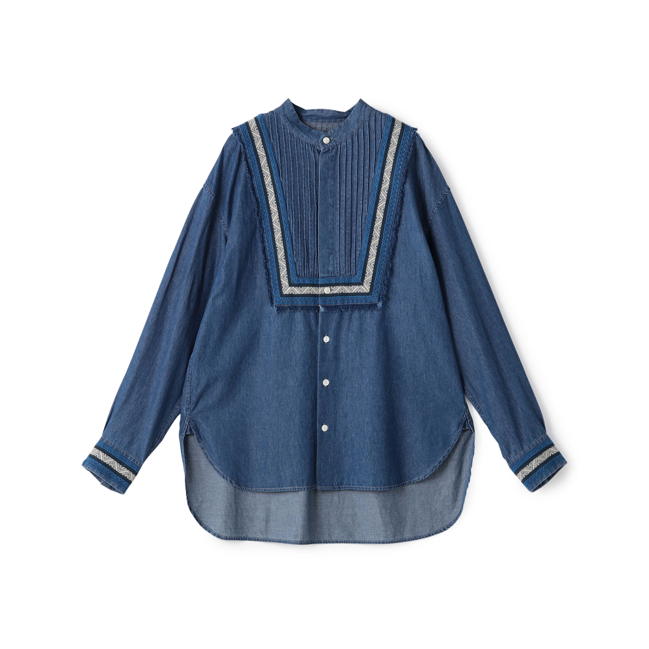 ラインエンブロイダリー ピンタックシャツ｜トゥモローランド 公式通販