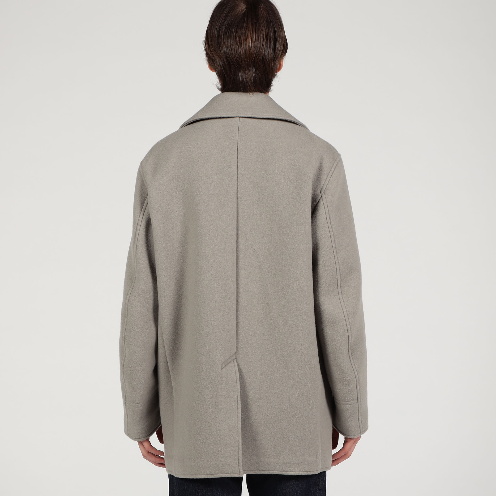 The CLASIK ダブルブレストピーコート グレー ○The CLASIK PEA COAT カシミヤメルトン ピーコート Joshua