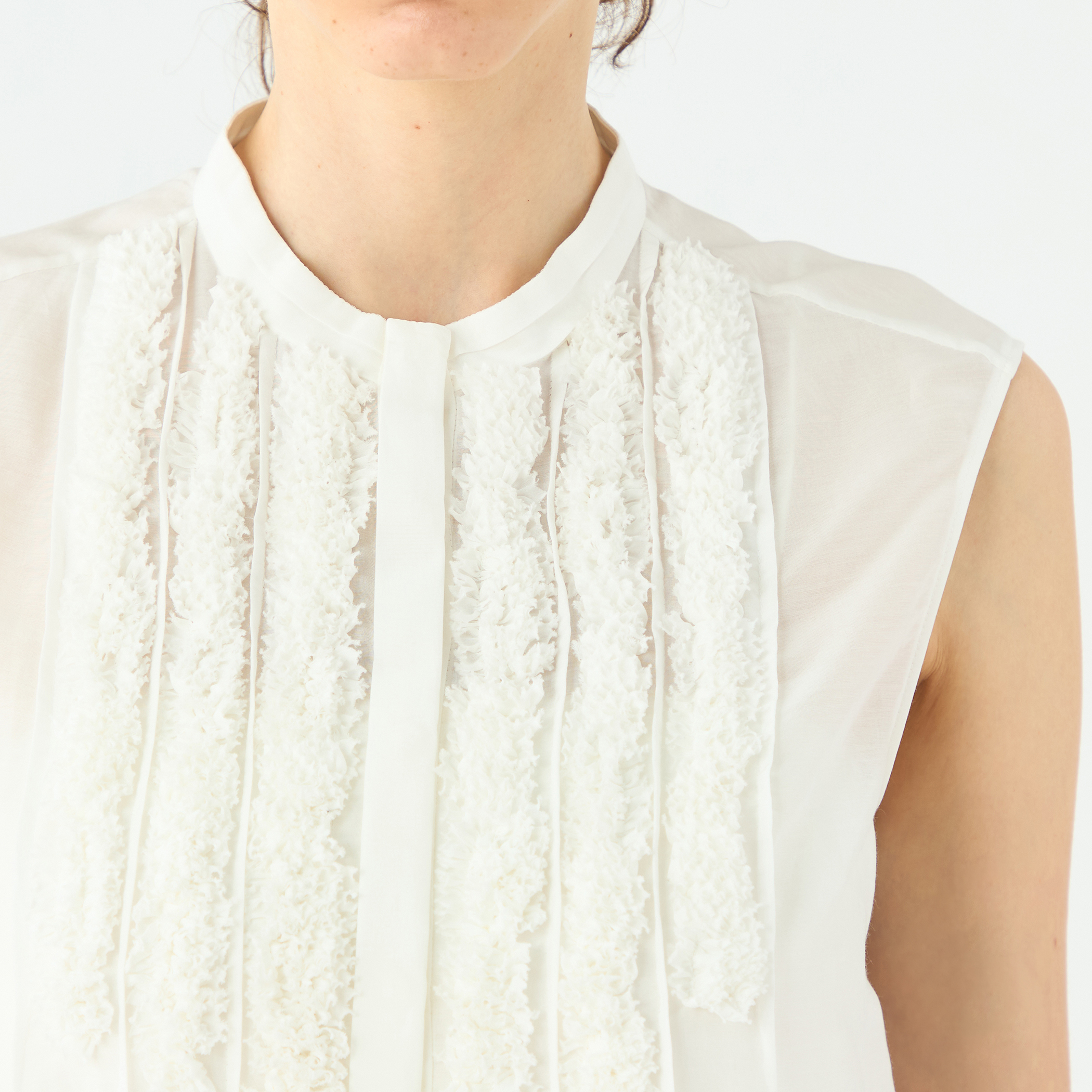 コットンシルクソフトローン ノースリーブブラウス｜トゥモローランド