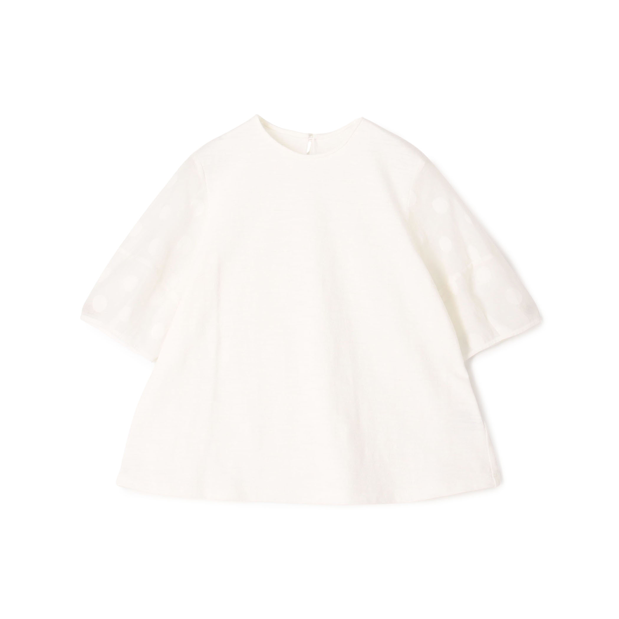 スラブジャージー ドットパフスリーブプルオーバー