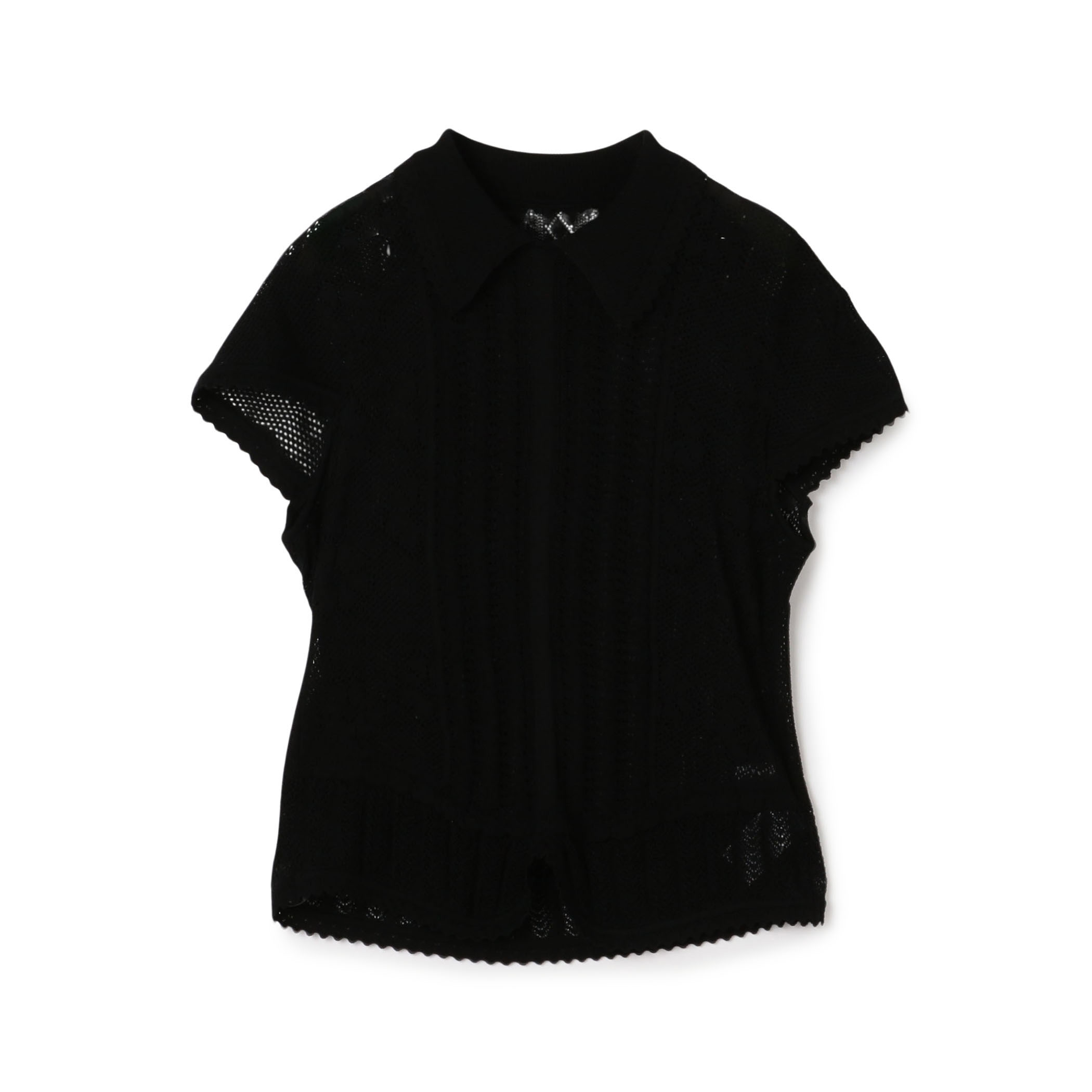 Mame Kurogouchi Lace Stripe Knitted Top