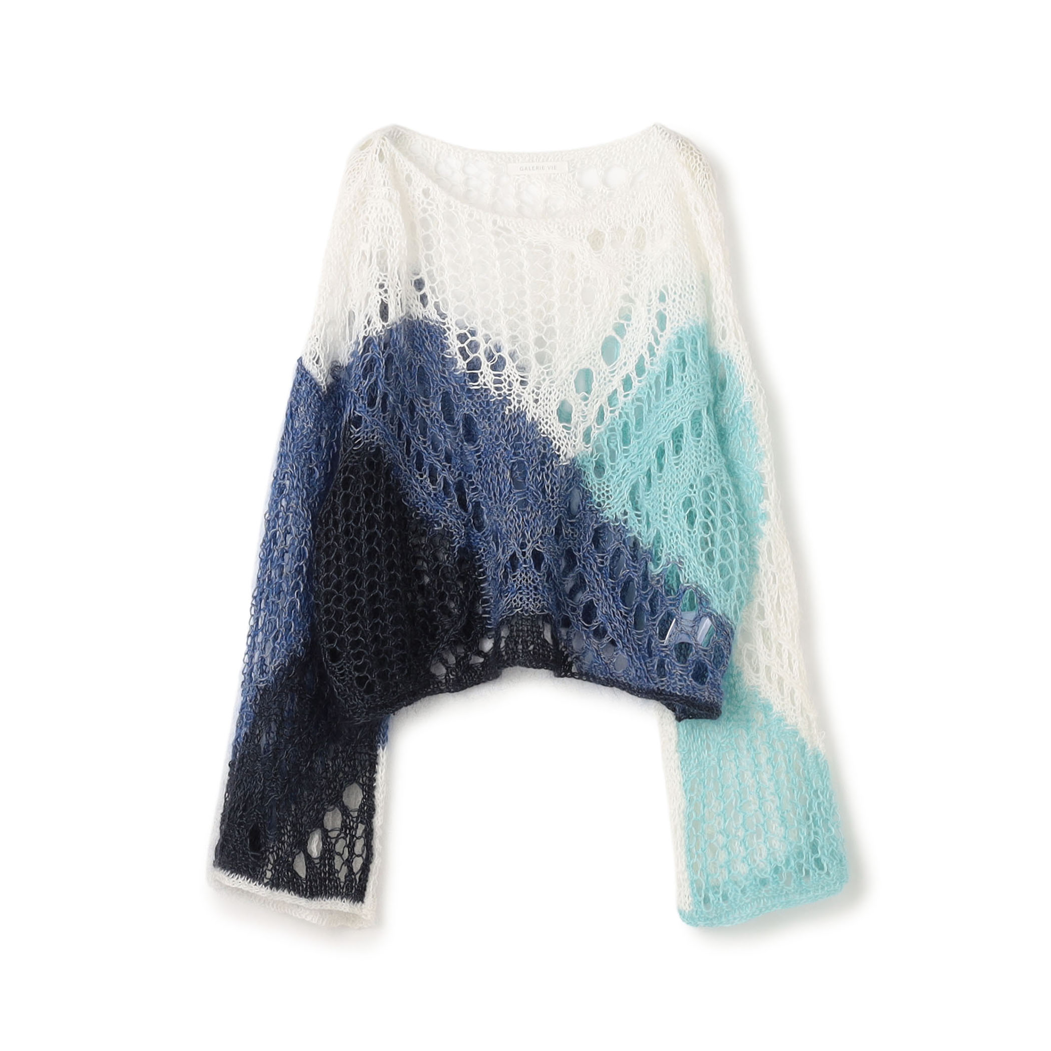 リネンパッチワーク ボートネックプルオーバー