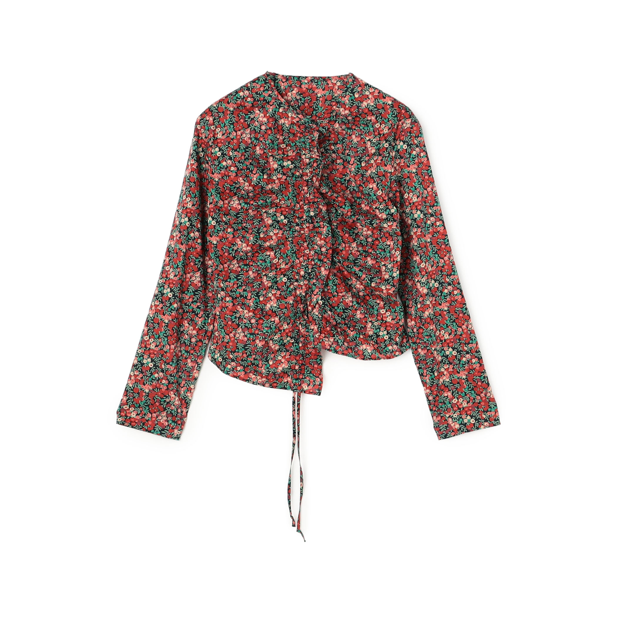 スプリングリバティプリント ギャザーブラウス