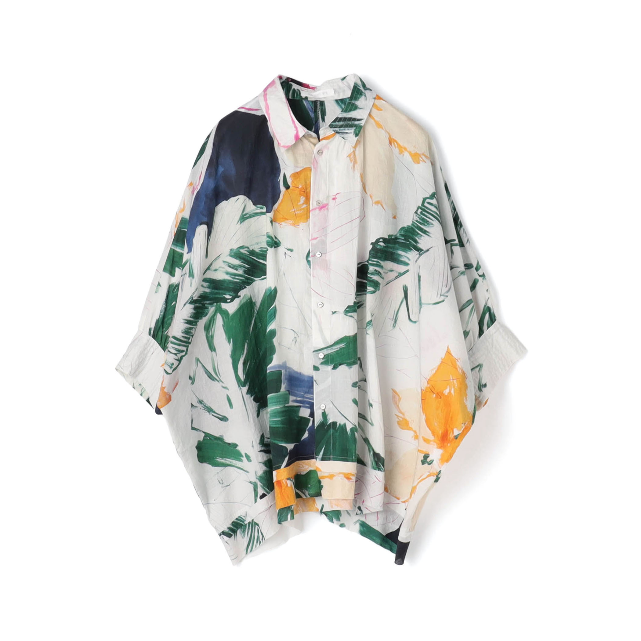 インドコットンプリント ワイドシャツ