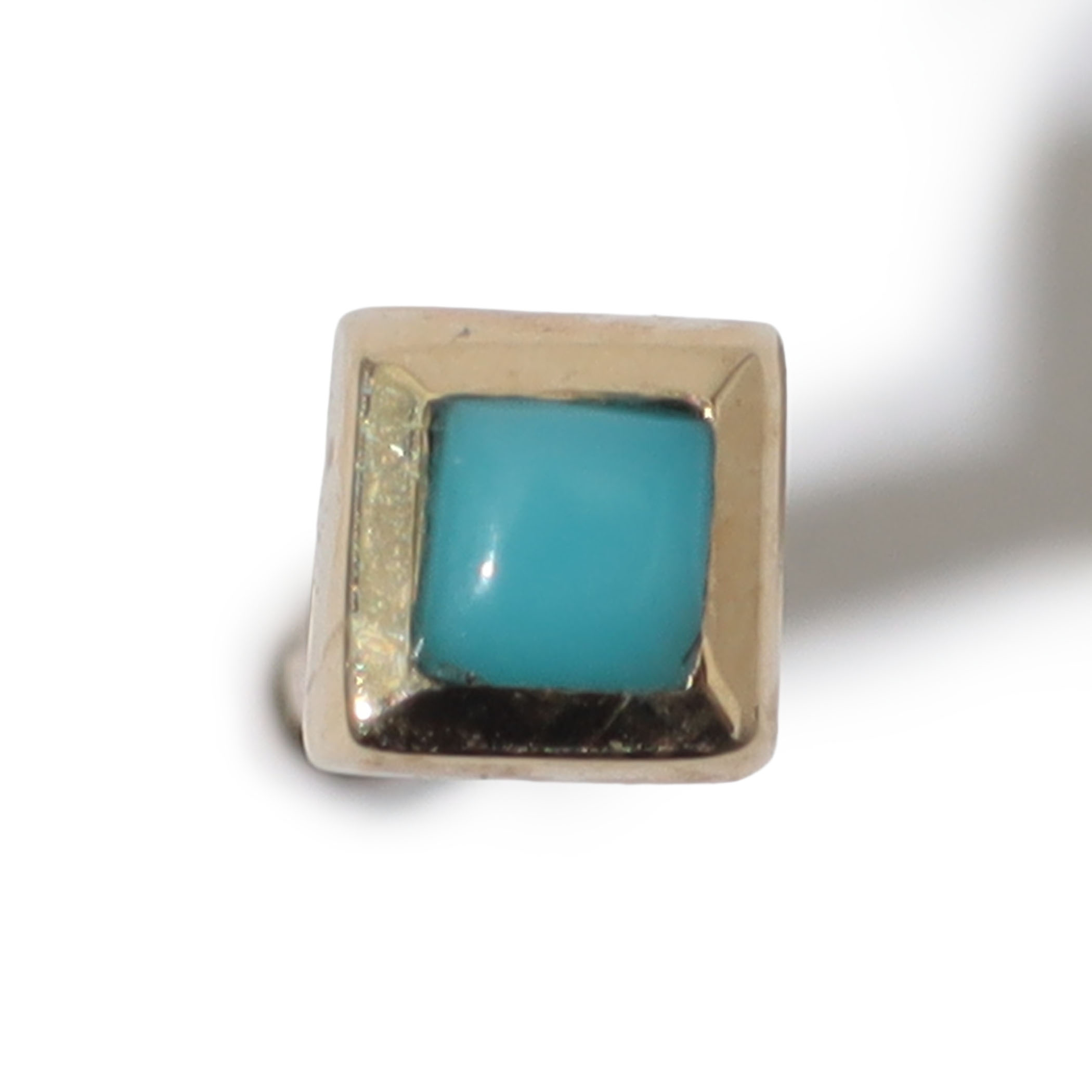 Metier Mini Bezel Set Princess Gemstone Studs 片耳ピアス