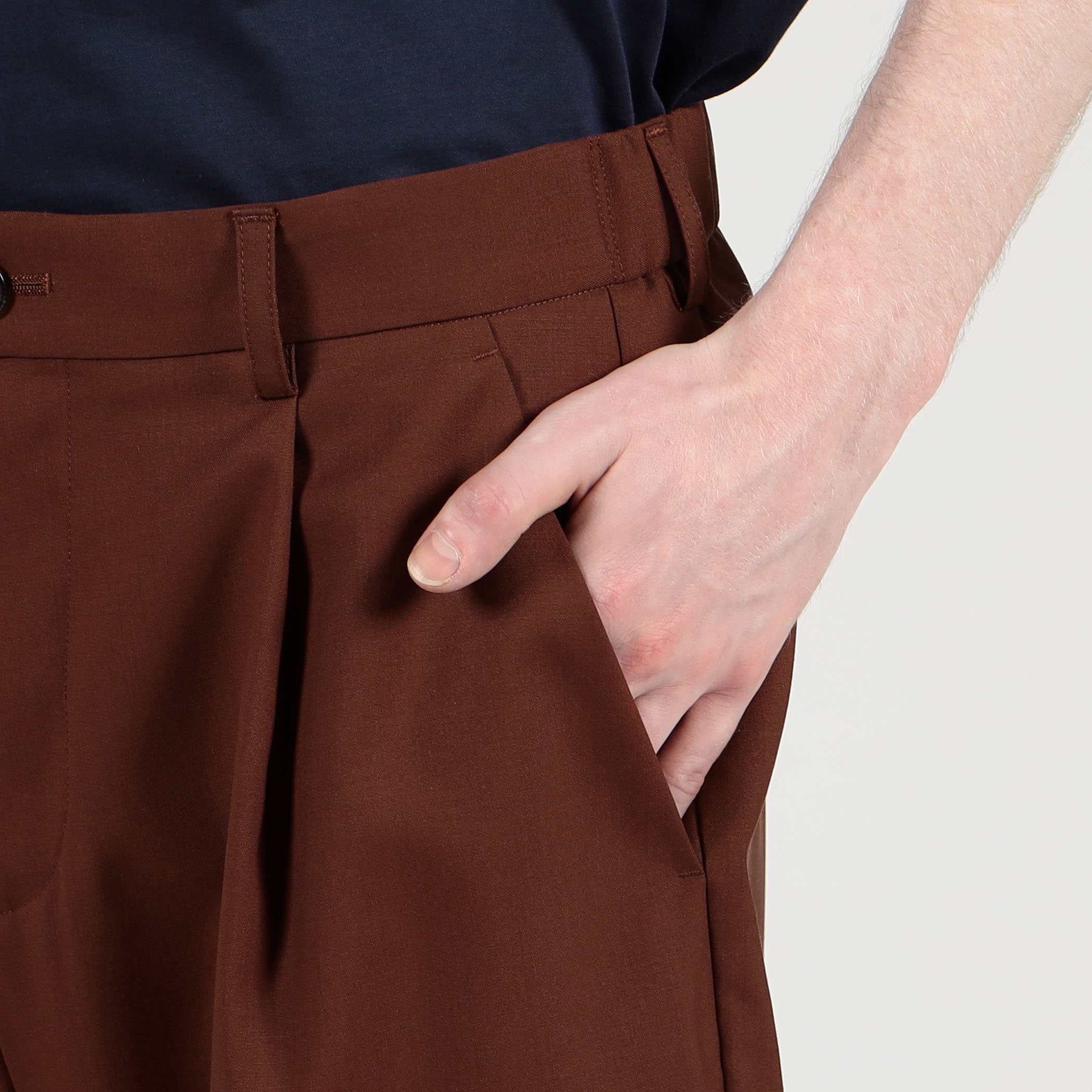 CABaN ウォッシャブルウール ワンタックショートパンツ 