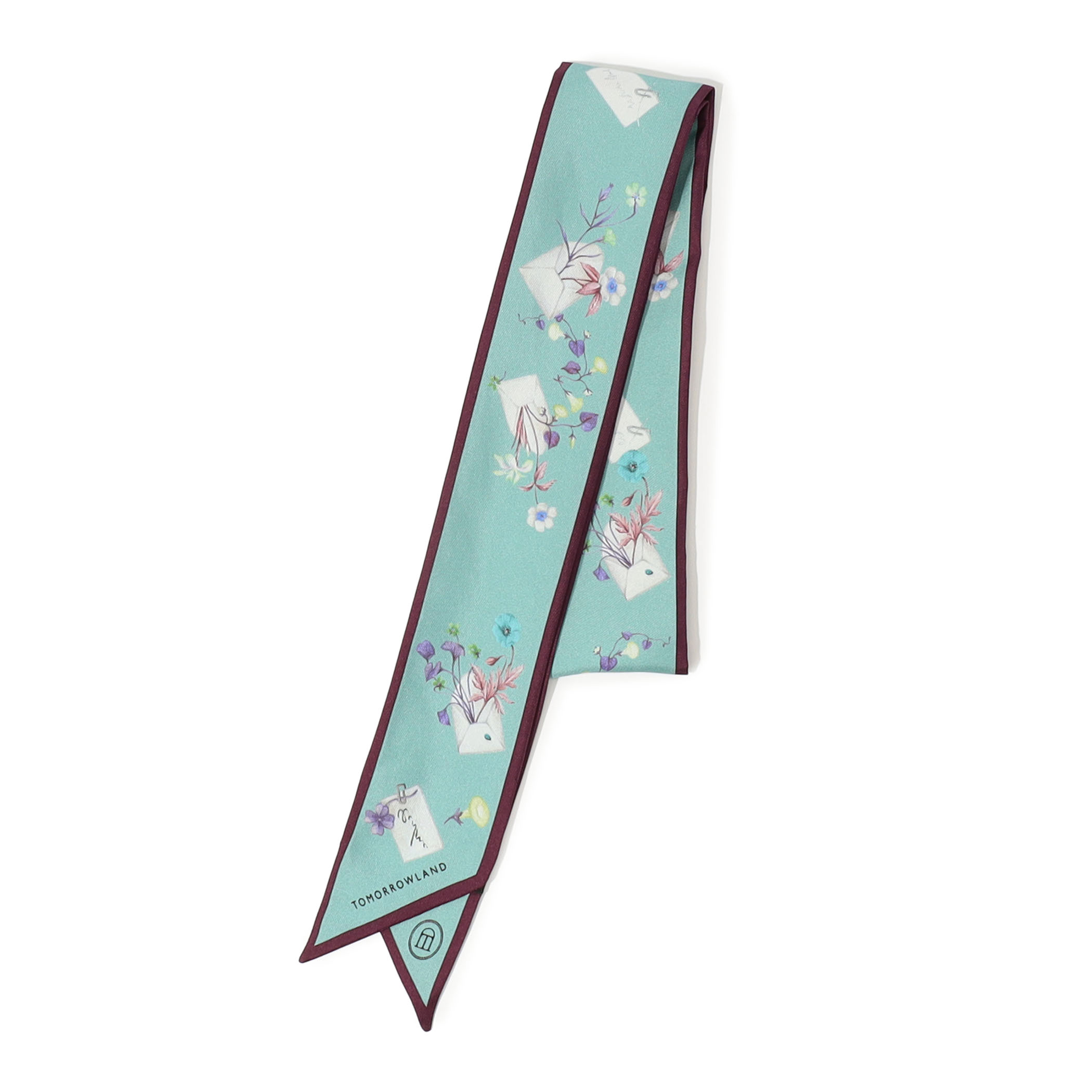 ATELIER TOMORROW FLOWER LETTER シルク ボウタイスカーフ