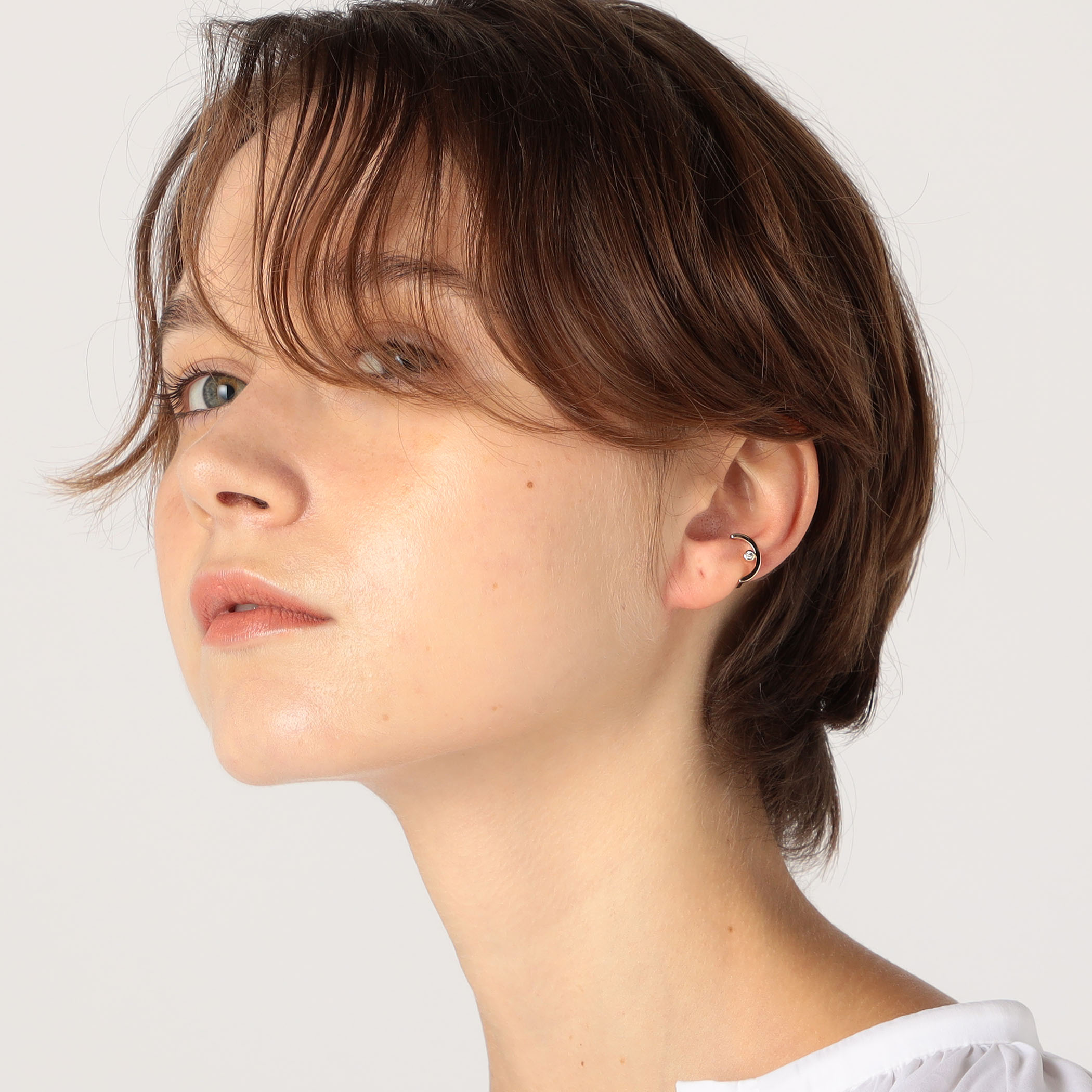 Hirotaka TREEHOPPER ベゼル ダイヤモンド 片耳イヤーカフ S