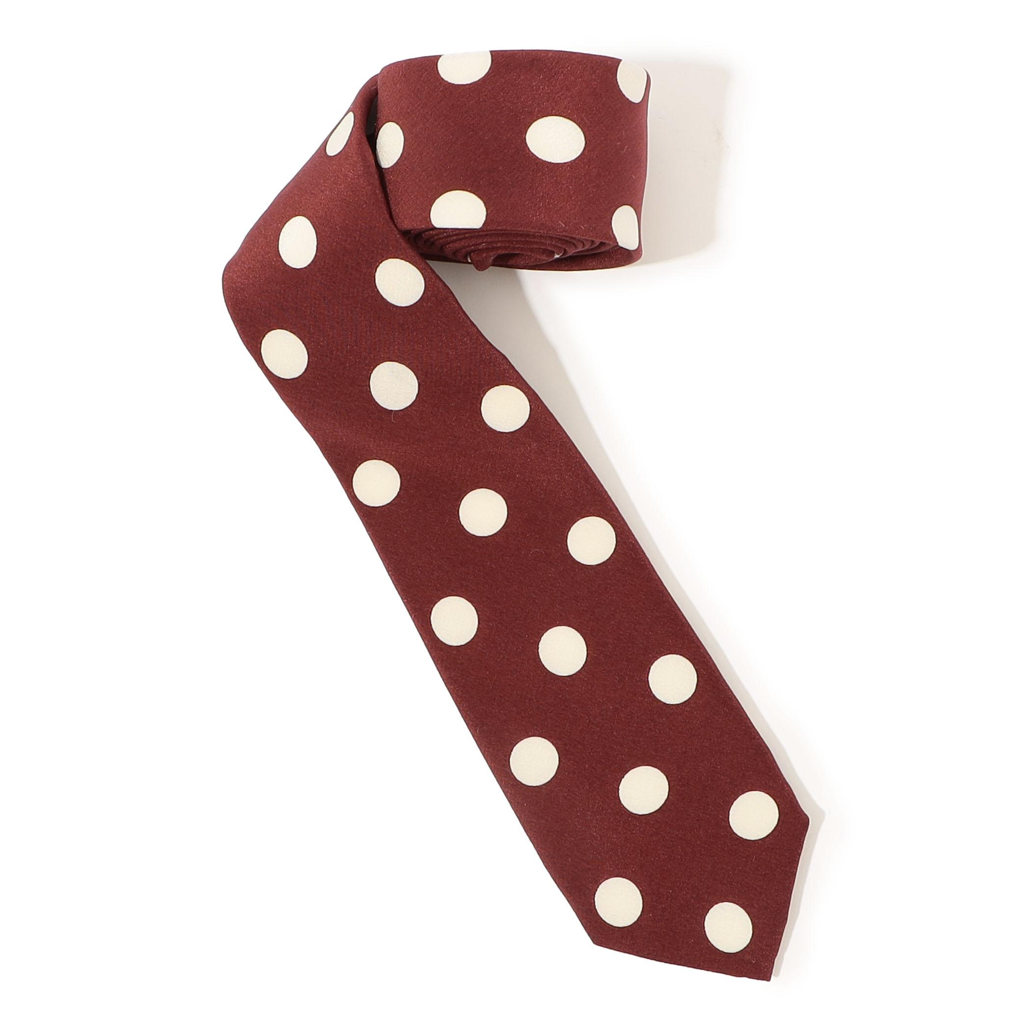 MAISON et VOYAGE シルクプリント 12mmドット ナロータイ