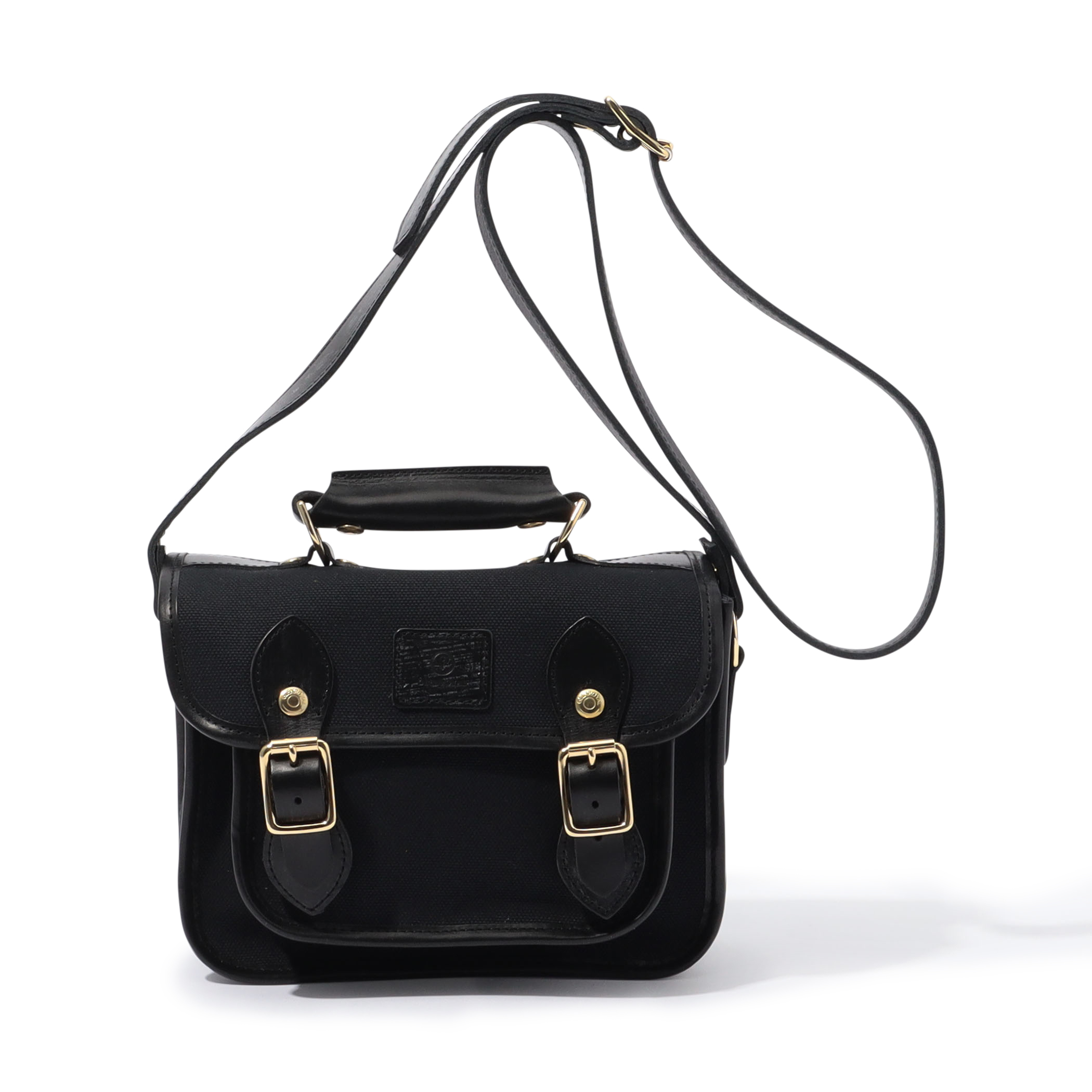 GLENROYAL ブライドルレザー&times;キャンバス サッチェルバッグ