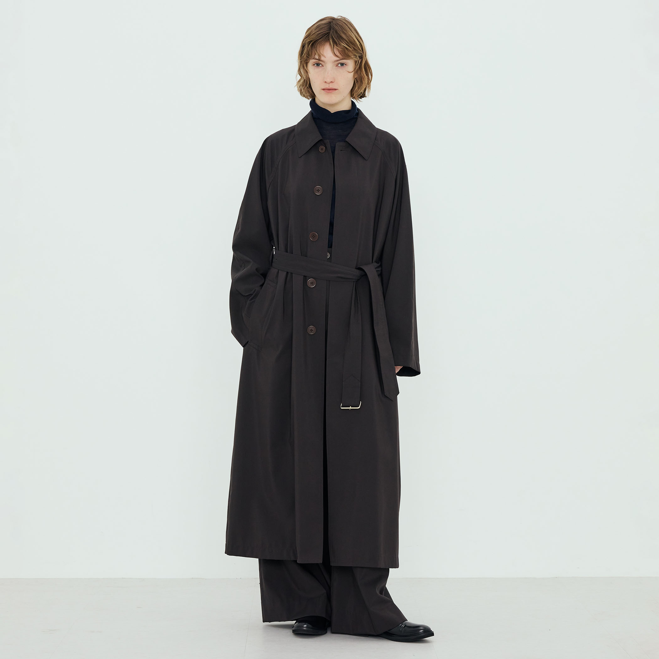 トゥモローランド　コート　黒　フリーサイズ カシミヤダブルフェイス ロングコート｜トゥモローランド 公式通販
