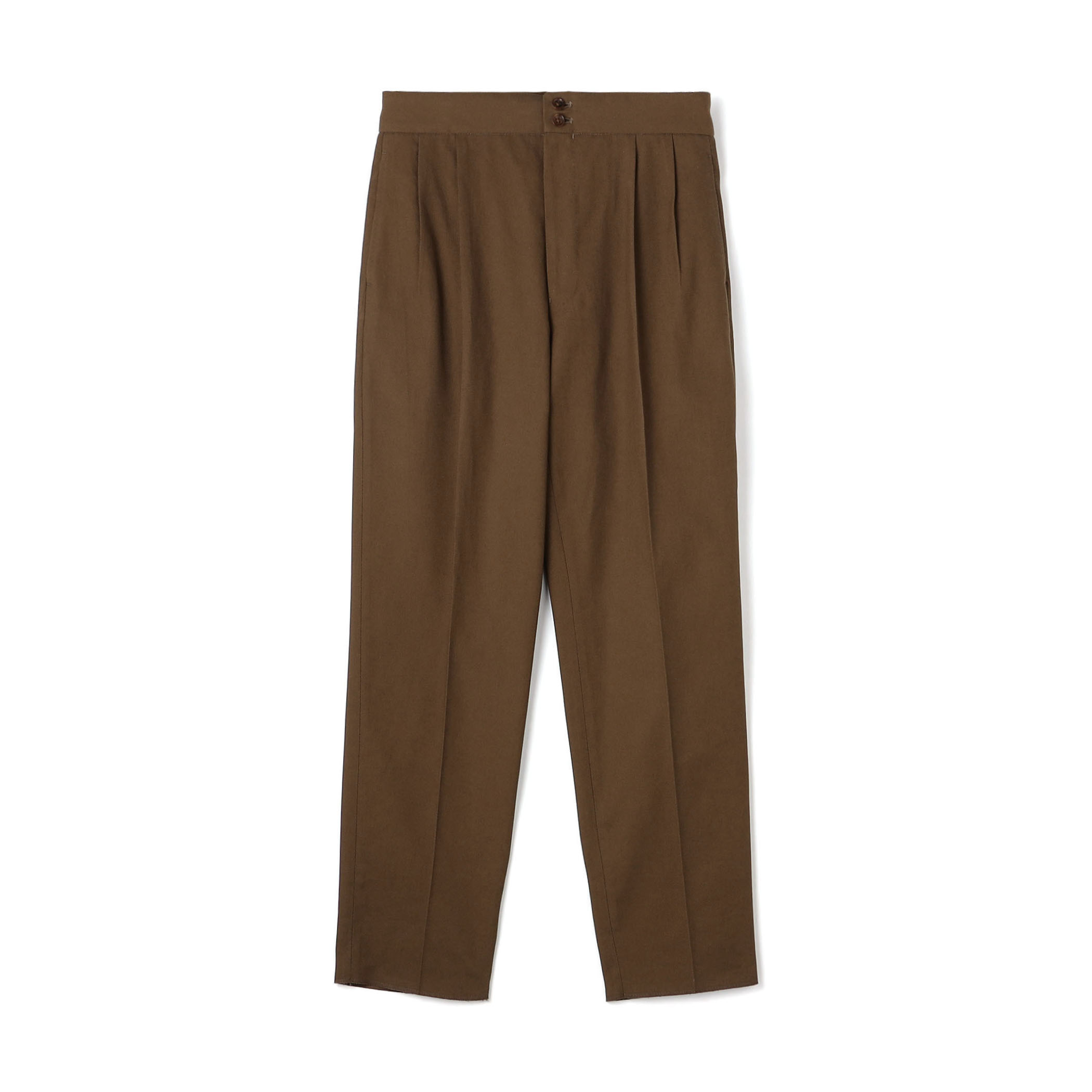 コットンカルゼ バックベルト ペグトップスラックス SOLBIATI