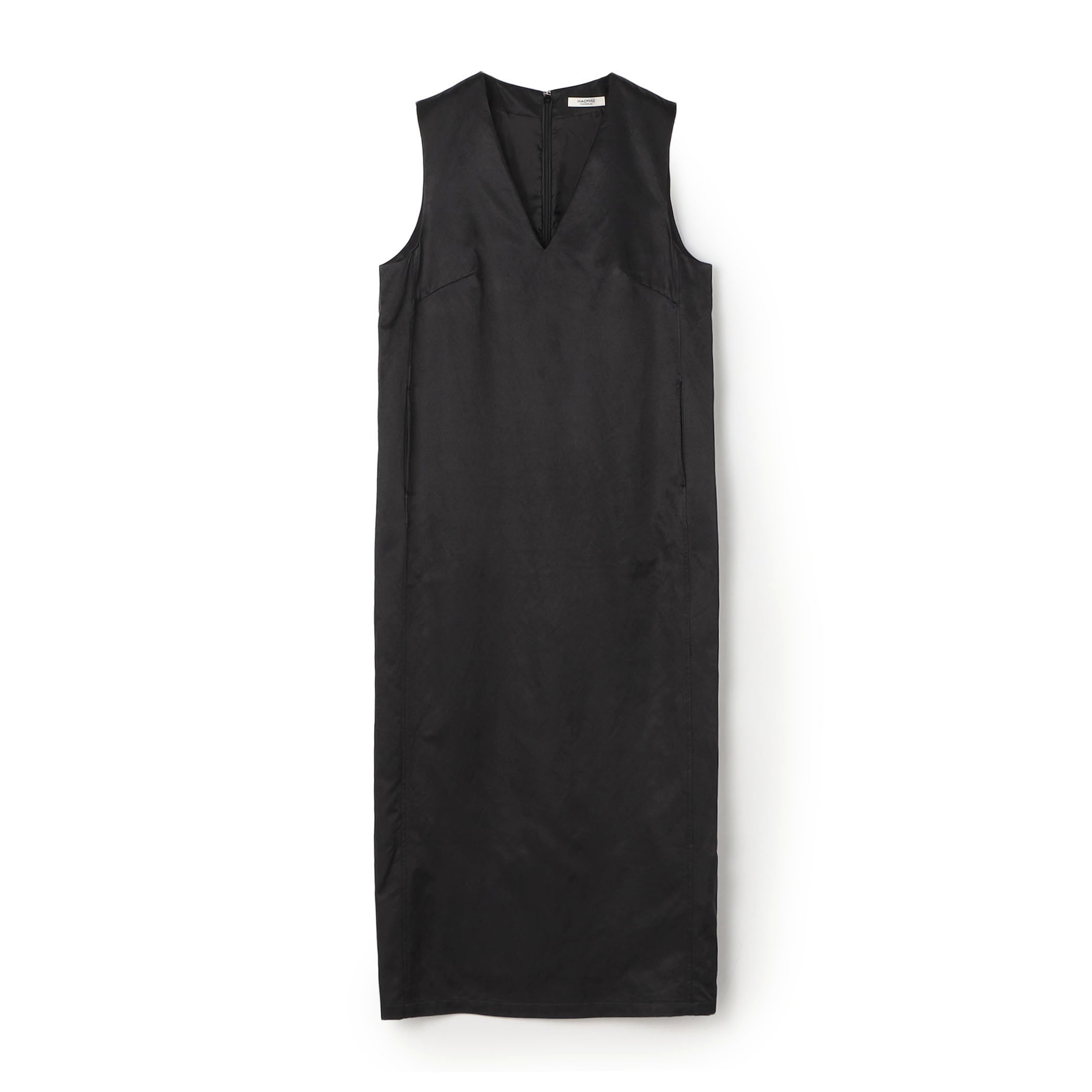 コットンレーヨンモールスキン Vネックワンピース