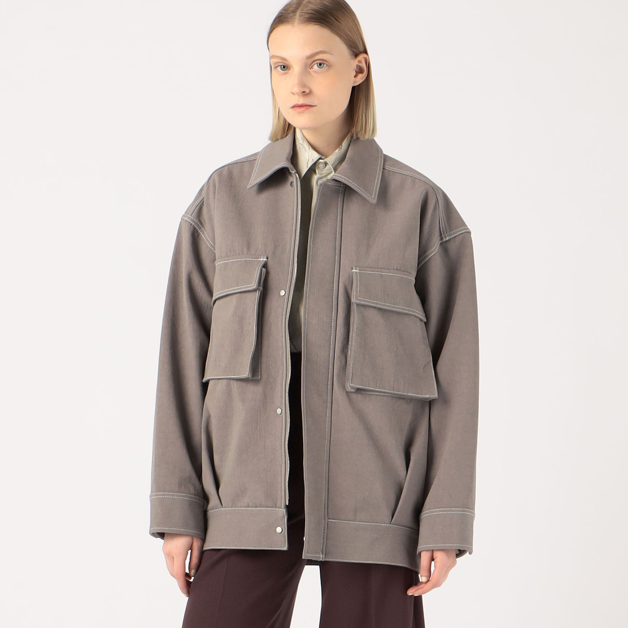 ジャケット・アウター KANAKO SAKAI SILK BLEND BONDED JACKET KANAKO SAKAI SILK BLEND BONDED JACKET