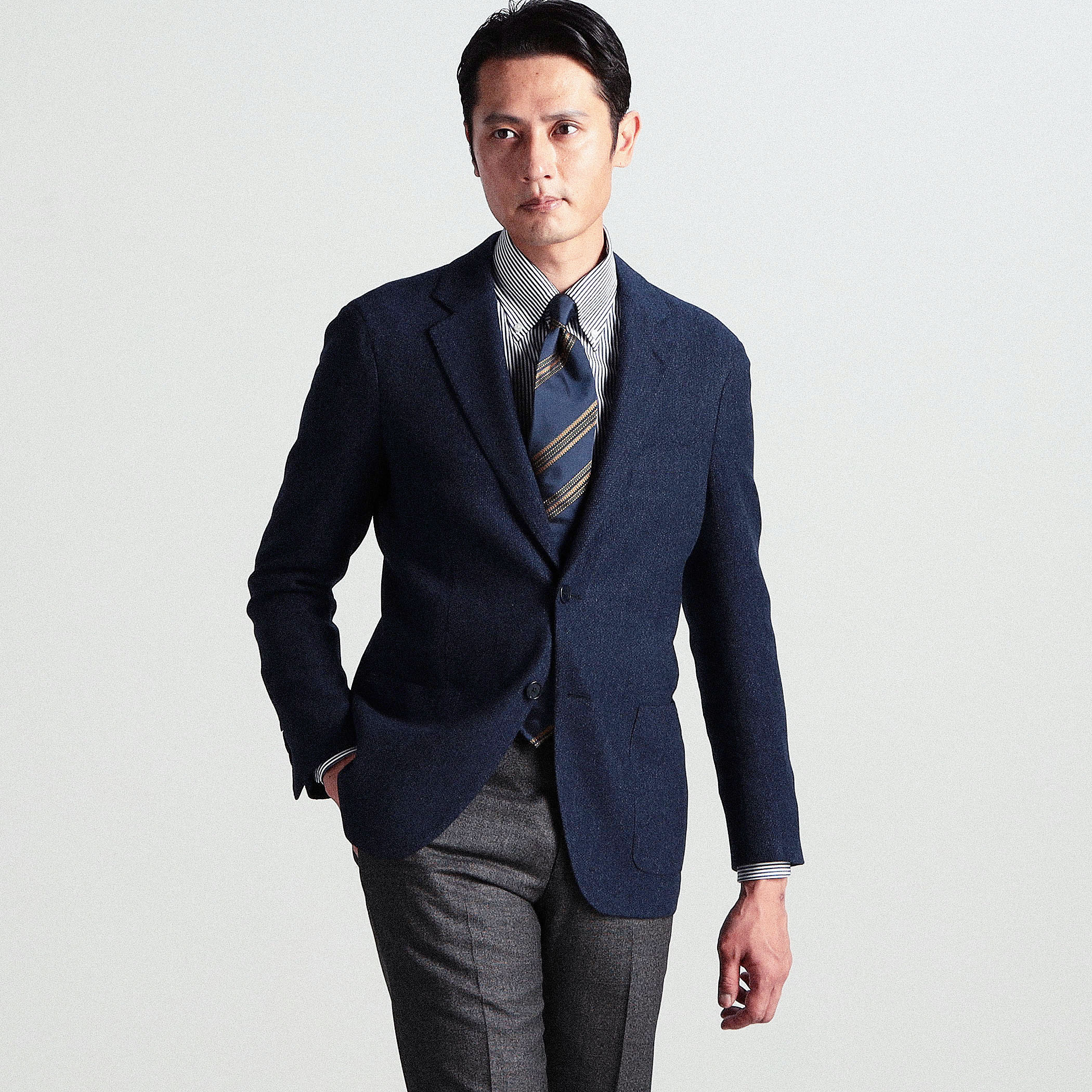 ウールカシミア 2Bシングルテーラードジャケット Zegna