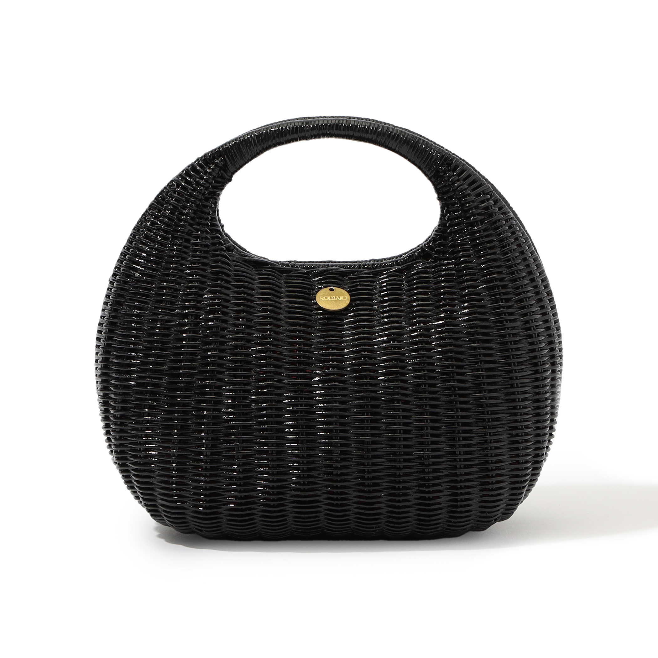 SOULEIADO ラタン ラウンドバッグ