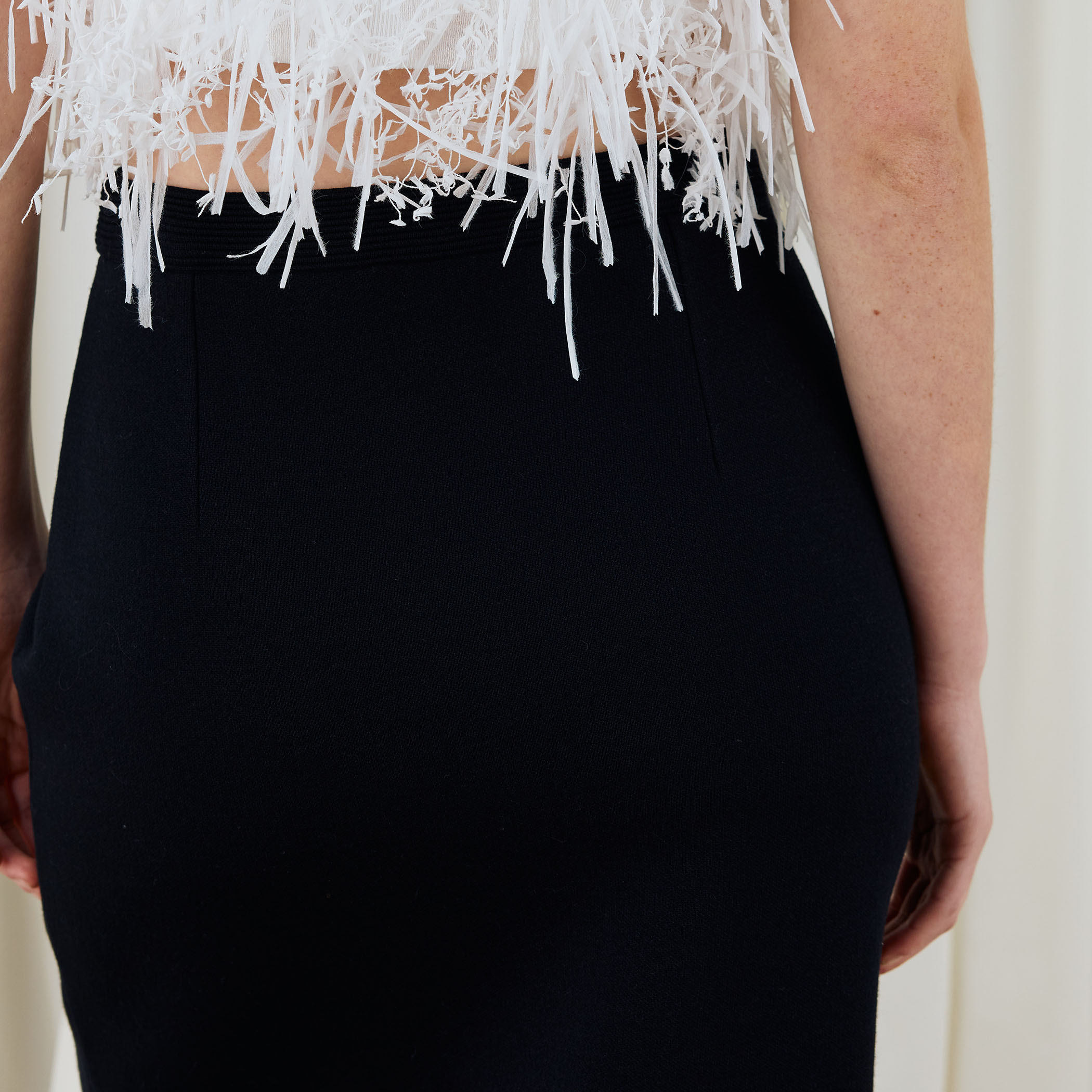 レーヨンナイロンダブルフェイス Aラインミディスカート