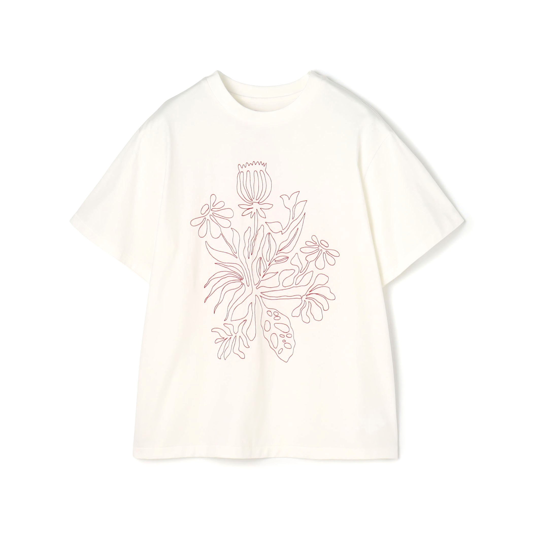 ボタニカルエンブロイダリー Tシャツ