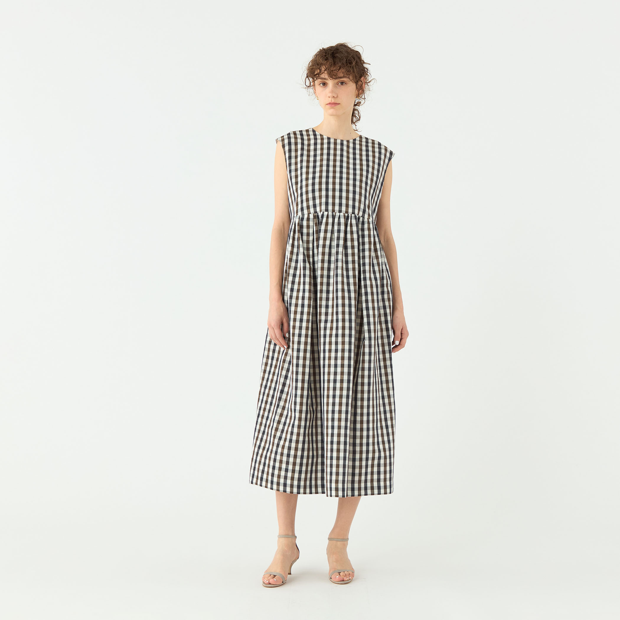 ピコロールギンガムチェック コクーンワンピース｜トゥモローランド
